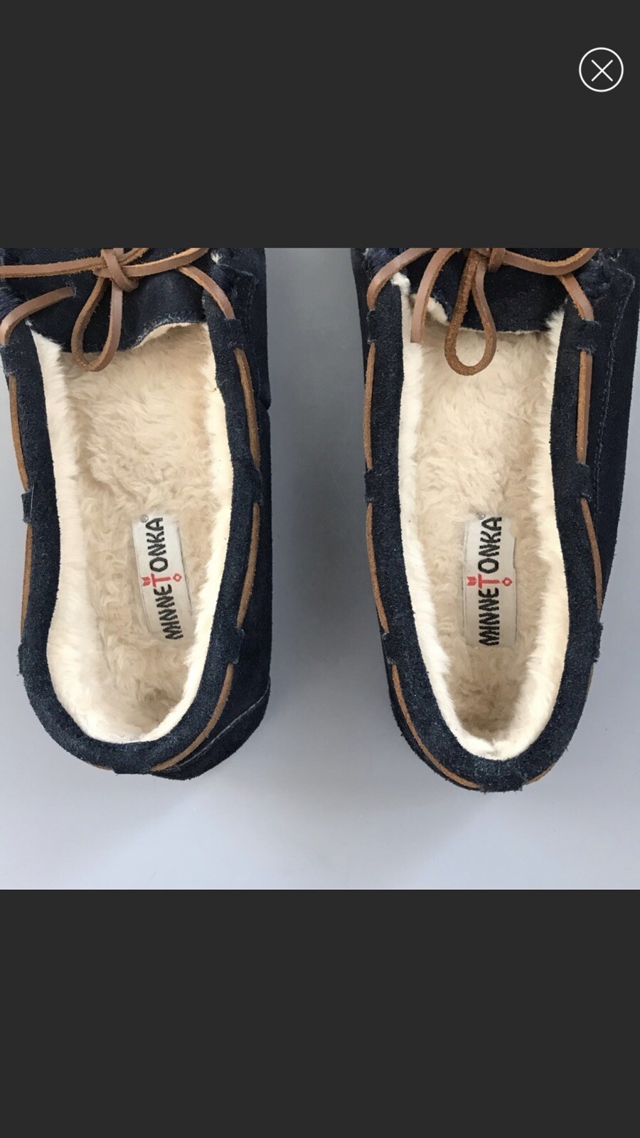 Urban Outfitters Minnetonka Cally Slip On Faux Suede Sherpa Moccasins Blue 11