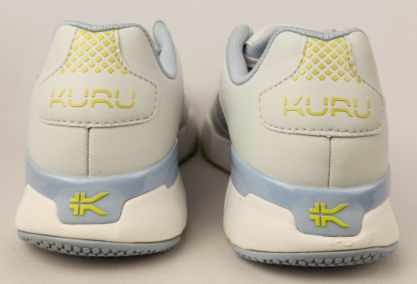 KURU Quantum 2.0 Womens Shoes Sz 9.5 M Dove Gray Pale Lime Lace Up Mesh Sneakers
