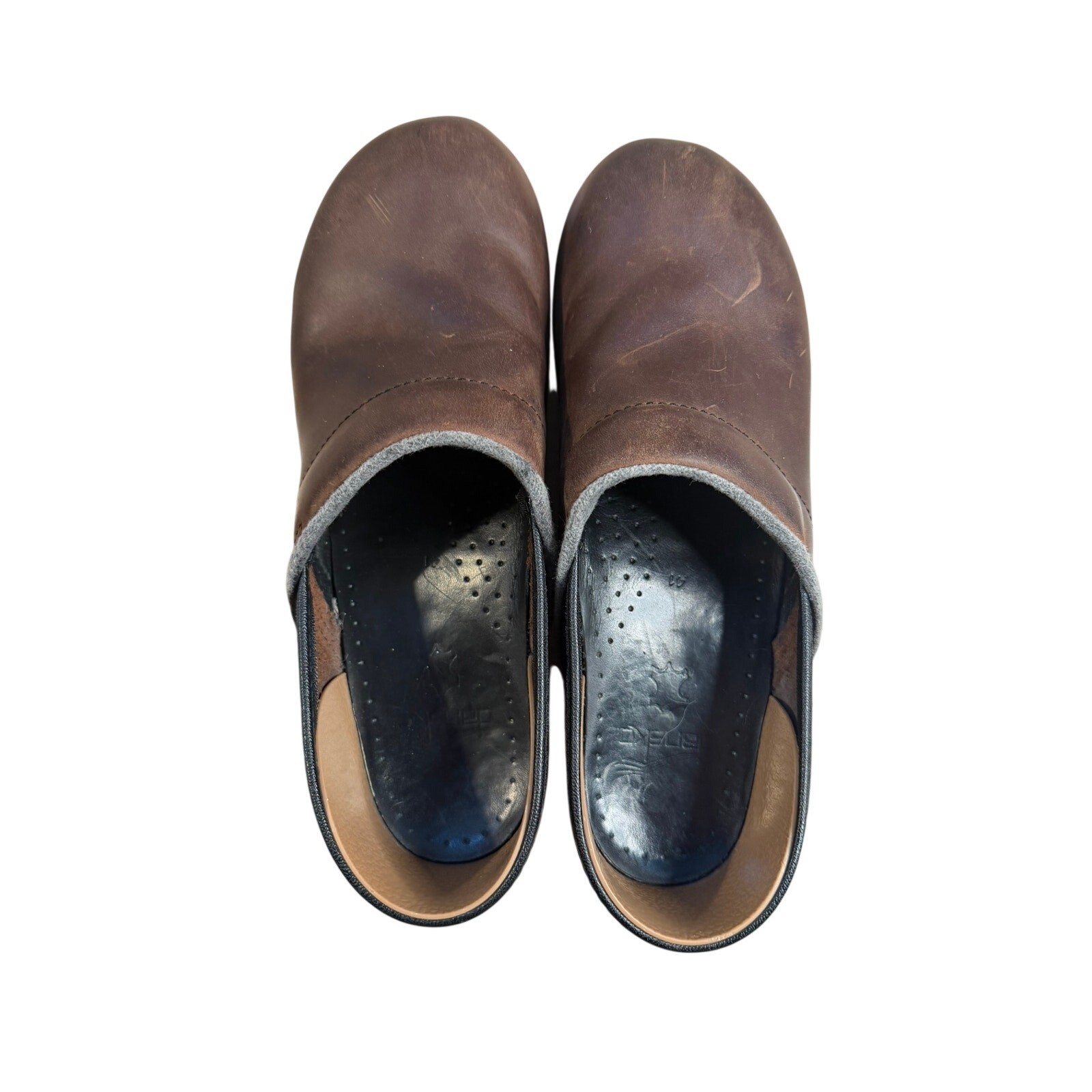 Dansko Professional Clogs Women 41 US 10.5 11 Brown Oiled Leather Slip On