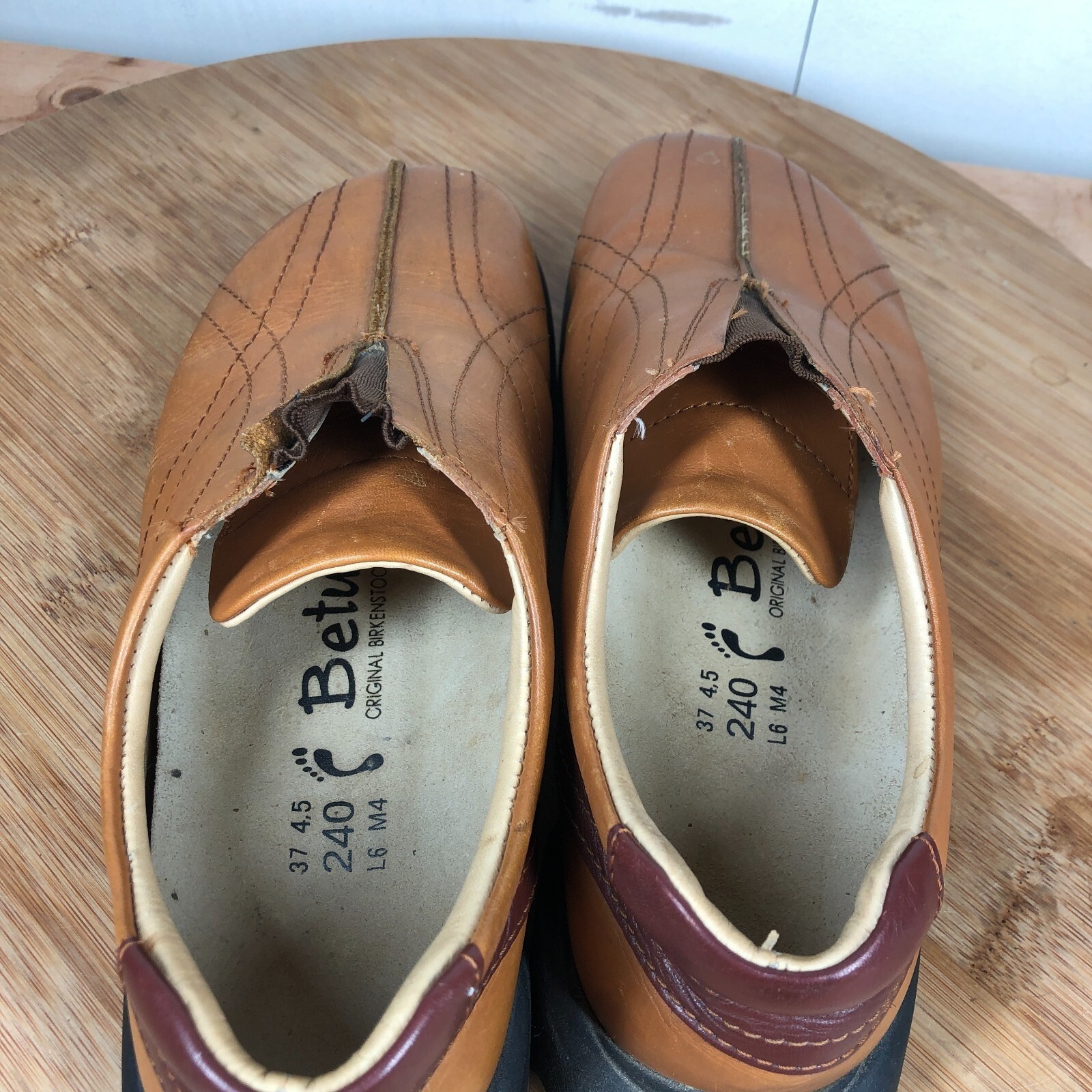 Birkenstock betula womens size 6 shoes Brown Leather Slip On Casual sneakers