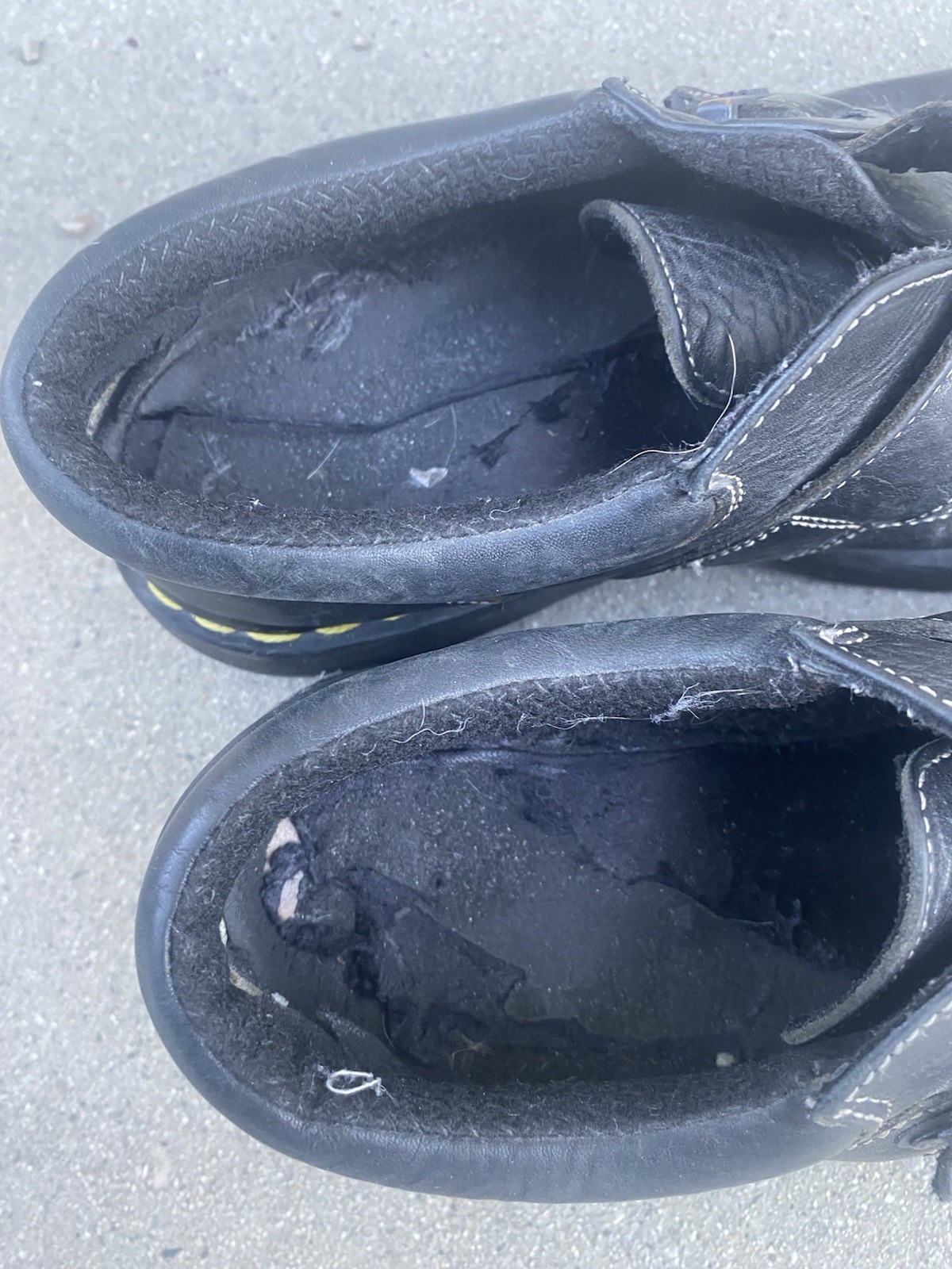 Dr. Martens 3A78 Monk Strap Shoes Women 7 Black Leather Comfort Contrast Stitch