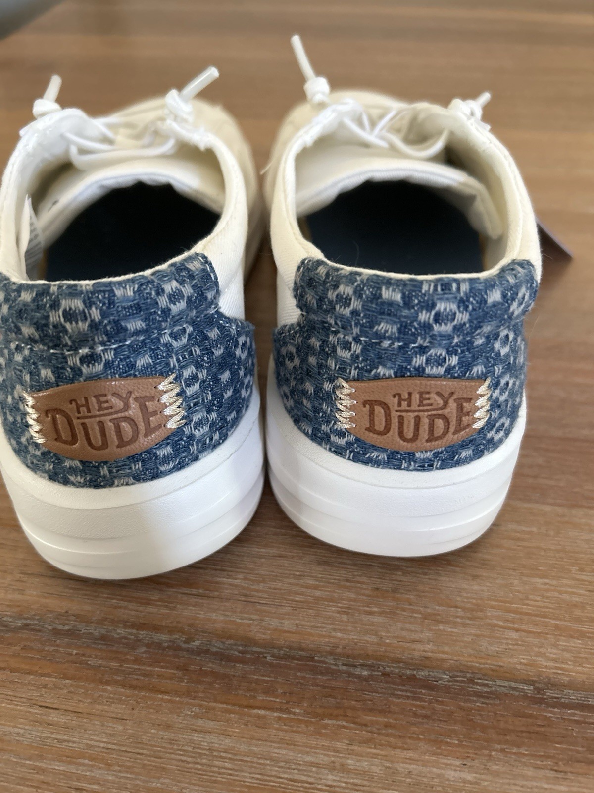 Hey Dude Karina Crafted Boho Casual Shoes White Blue Women’s Size 7