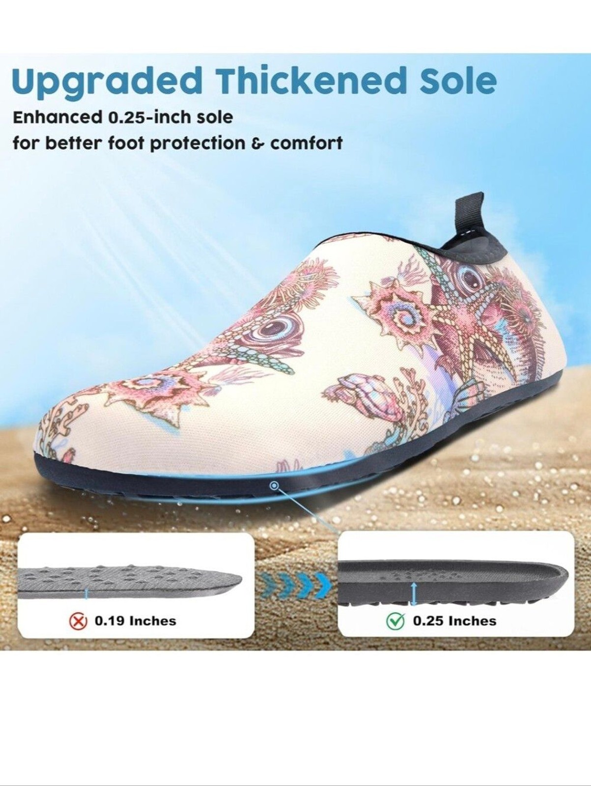 Women’s Pink Sea Life Water Shoes XL