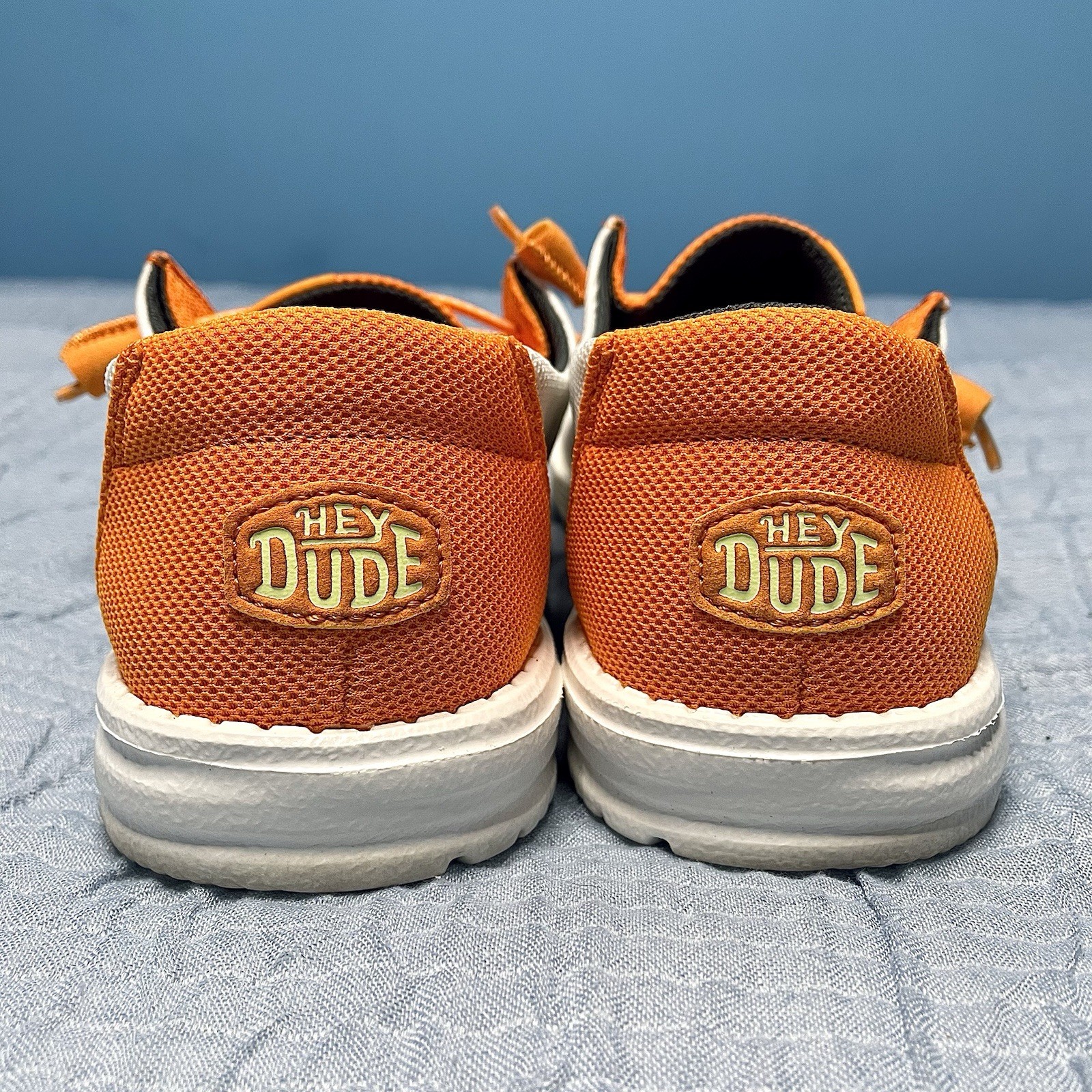 Hey Dude Wendy Women’s Slip-On Casual Shoes Tennessee Orange/White Size 10