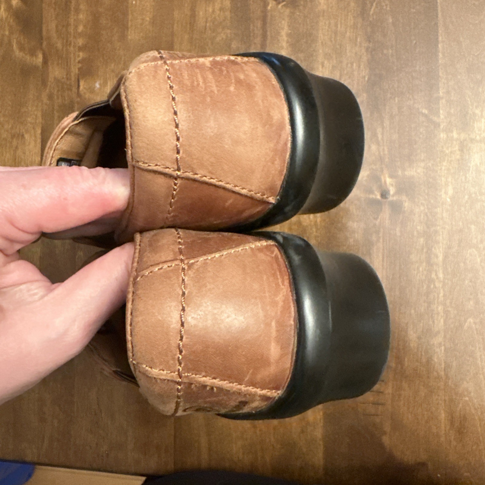 Ariat Womens 8B Work Toe Non Slip Safety Clog Brown Leather Composite Toe
