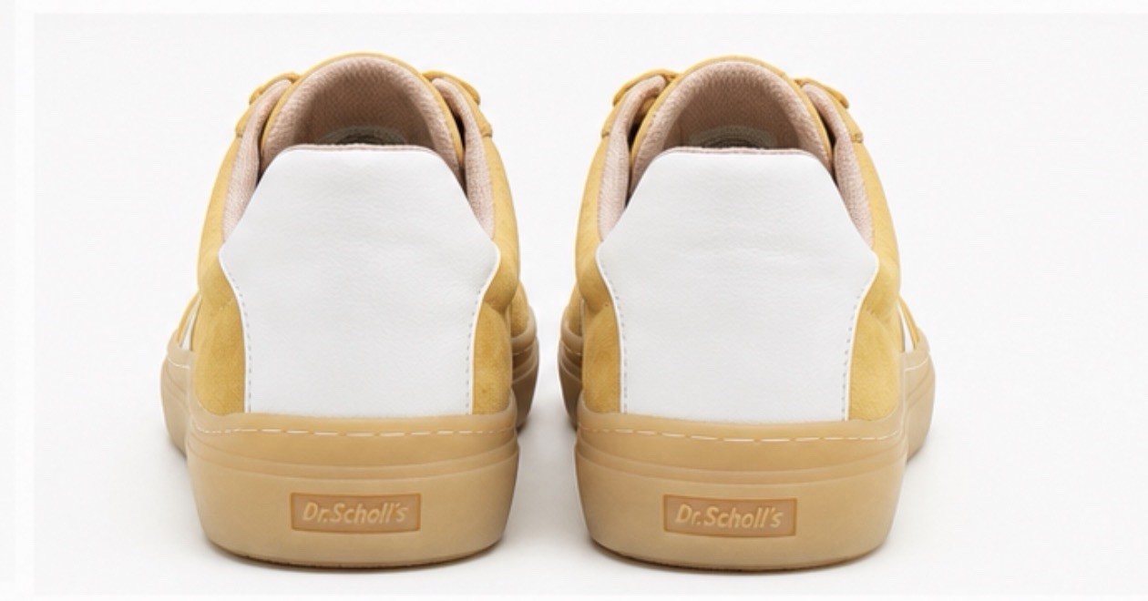 Dr. Scholl’s Offline Yellow White Leather Lace Up Sneakers Shoes Womens Size 11M