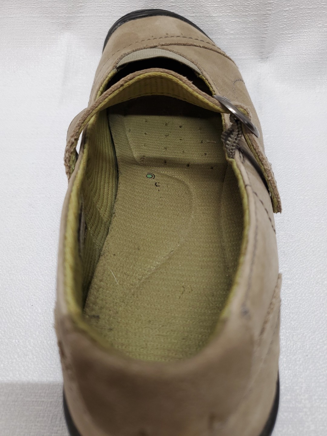 Keen Mary Janes Lug Comfort Taupe Olive Buckle Strap Nubuck Leather EU 38.5 US 8