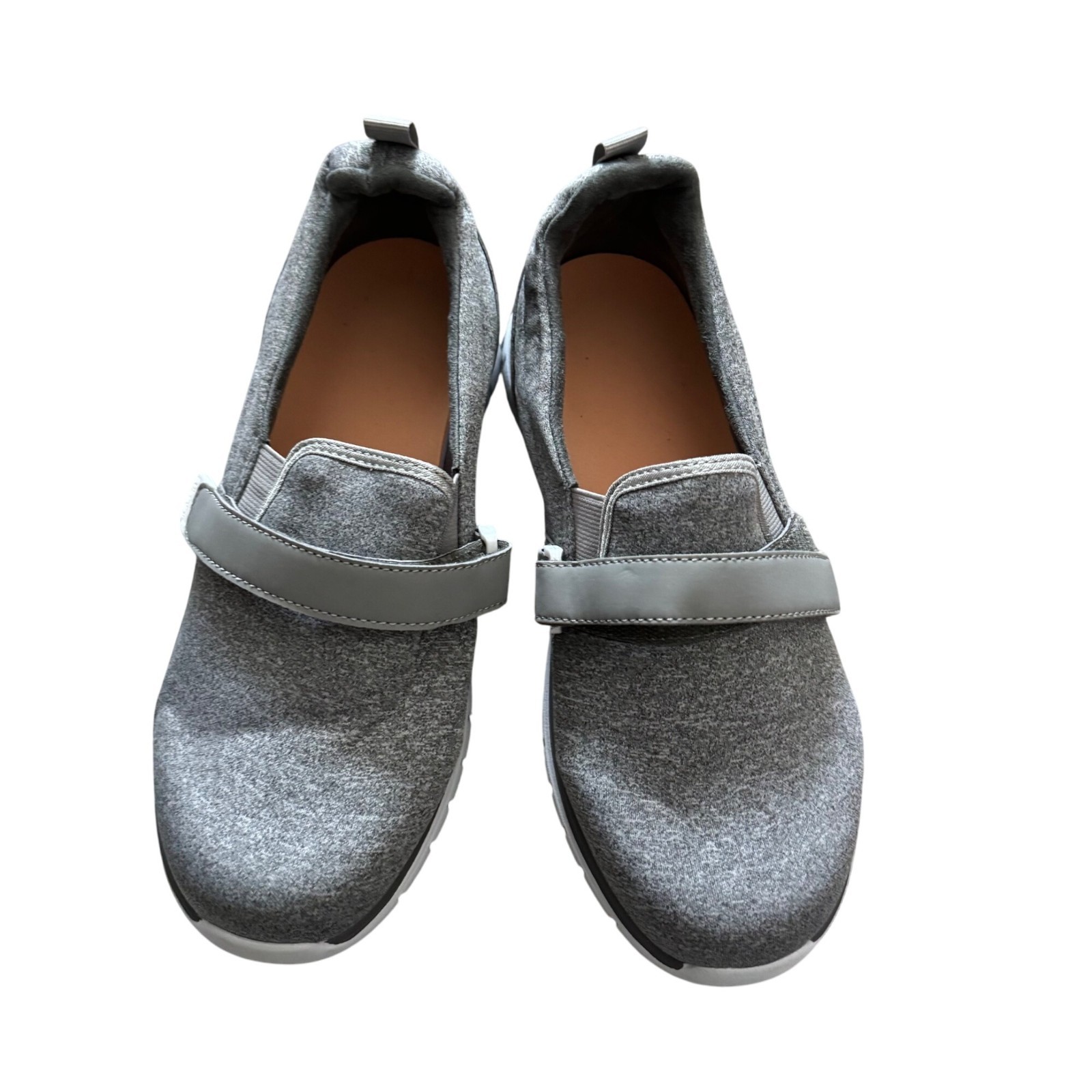 Anodyne Slip-On Athletic Shoes Sz 7.5 XW With Adjustable Strap Gray