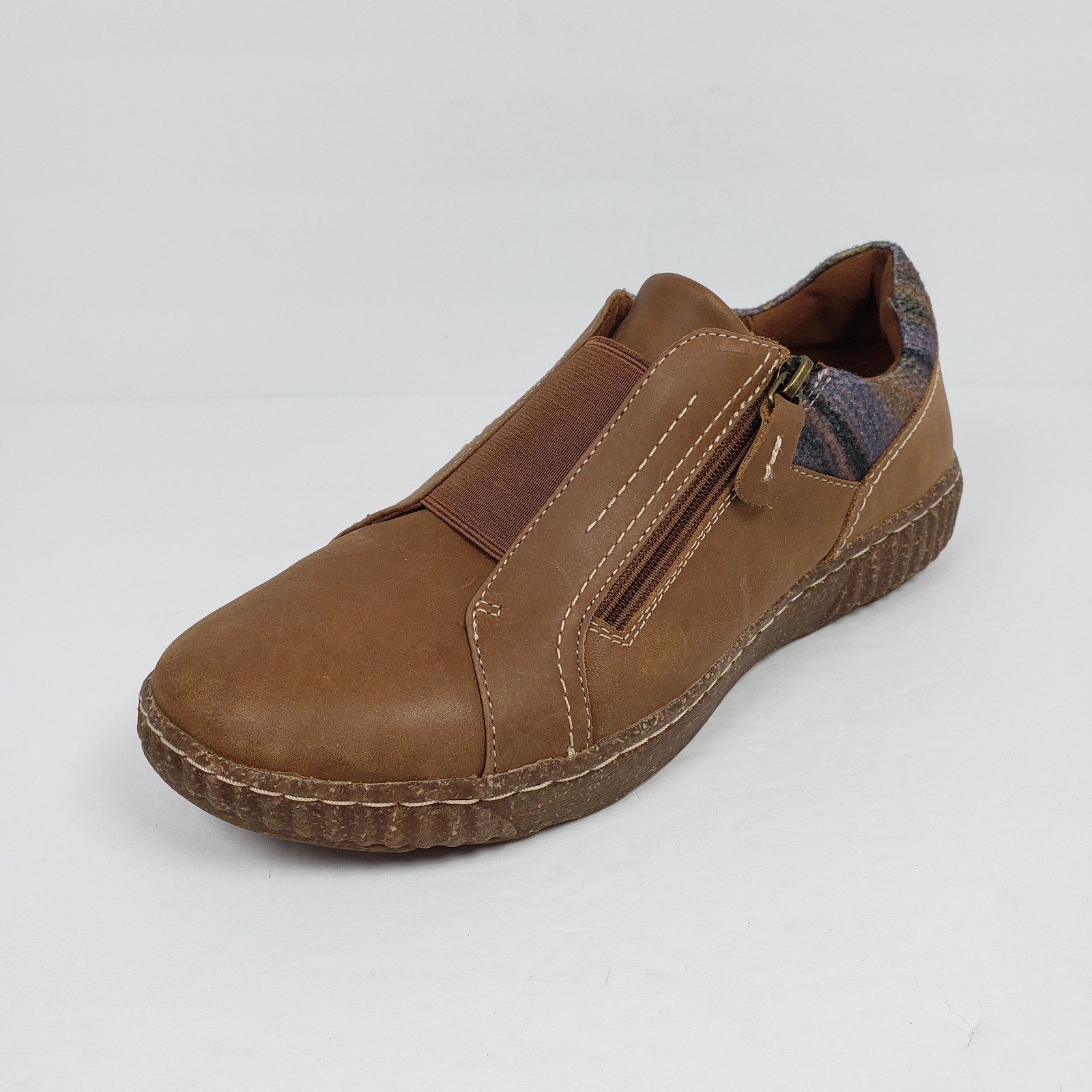 Collection By Clarks Caroline Cove Womens Size 10 Brown Leather Low Sneaker Shoe