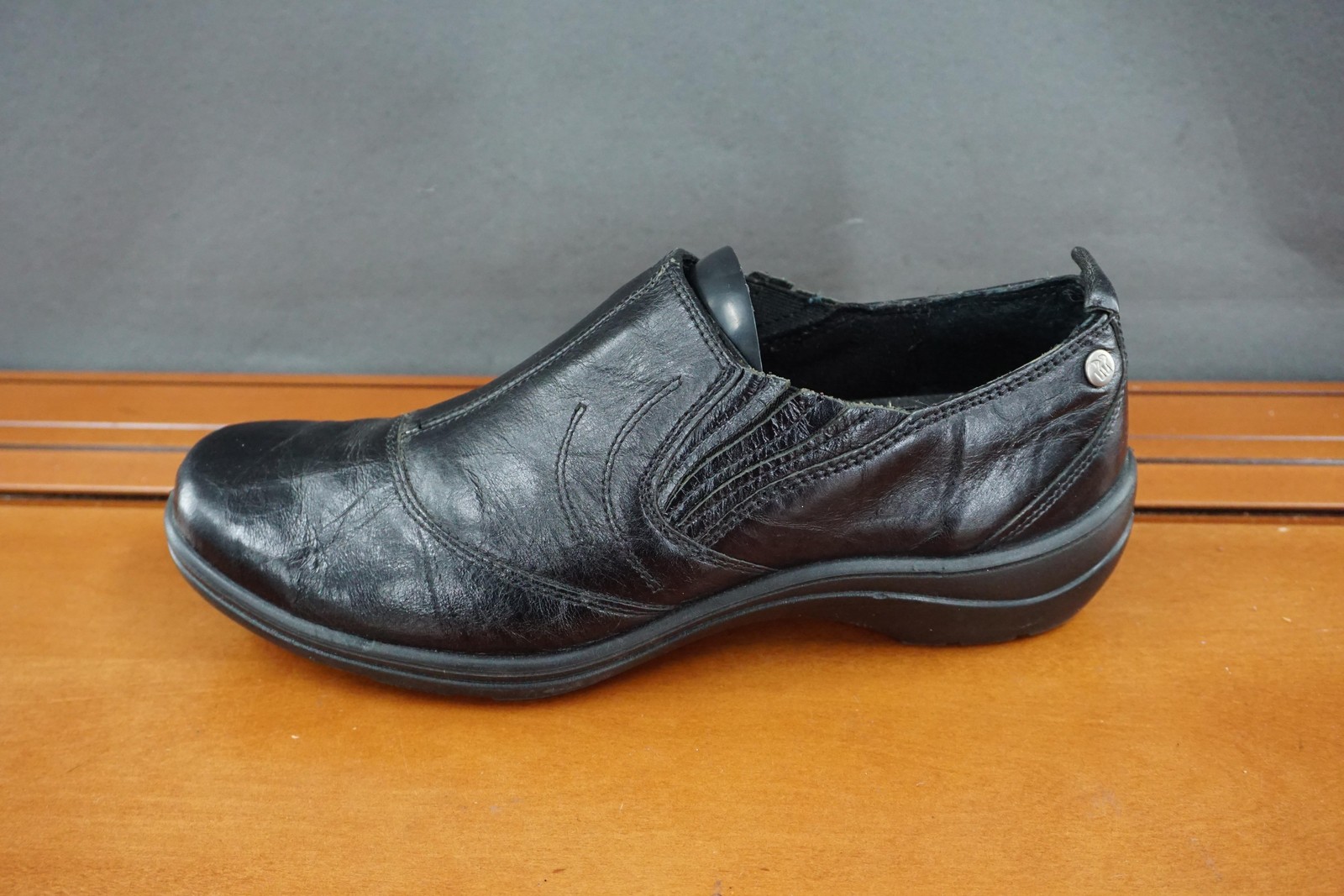 Romika Cassie Shoes Womens Size 7.5 Black Leather Slip On Comfort Casual Walking