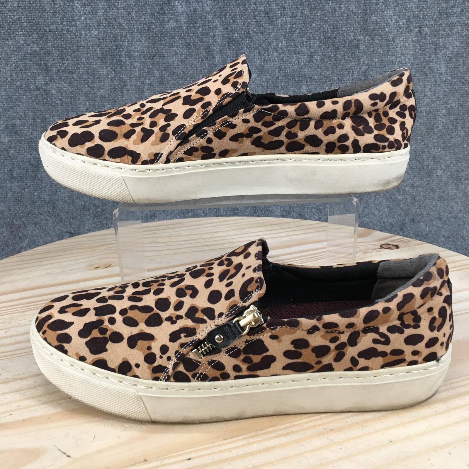 Dr. Scholls Nova Shoes Womens 11 M Slip On Sneakers Casual Leopard Print Brown