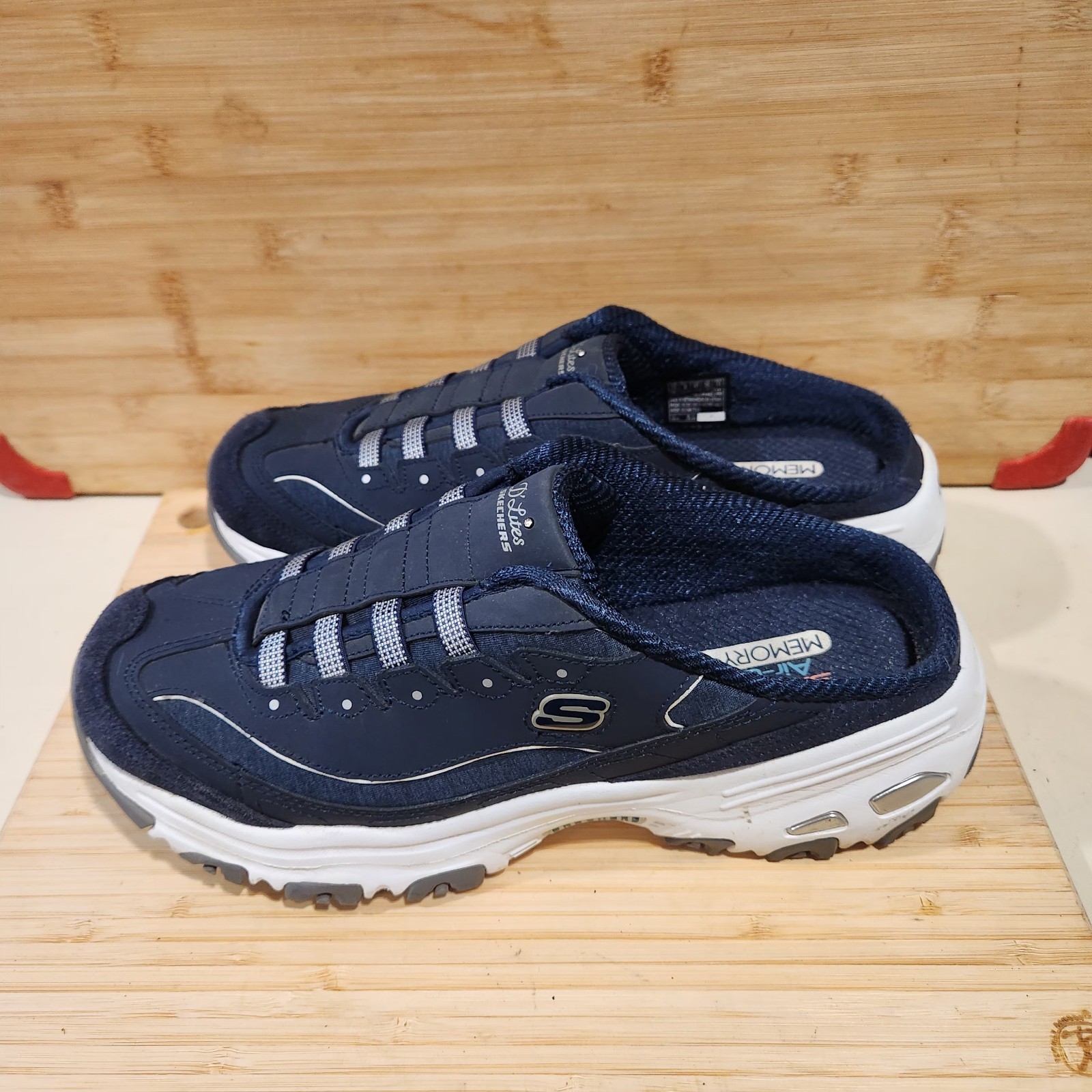 Skechers D’Lites Resilient Navy Blue Slip On Mule Sneaker Clog Women’s Size 11