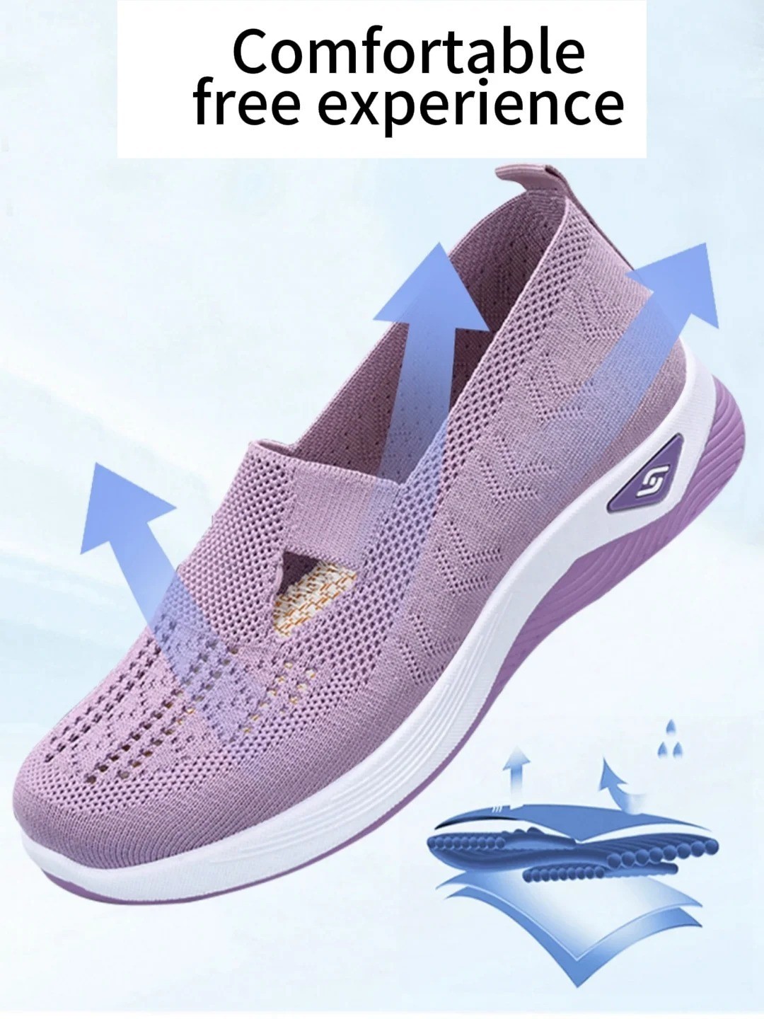 Women’S Casual Shoes Breathable Comfortable Orthopedic Shoes Non Slip Sneakers f