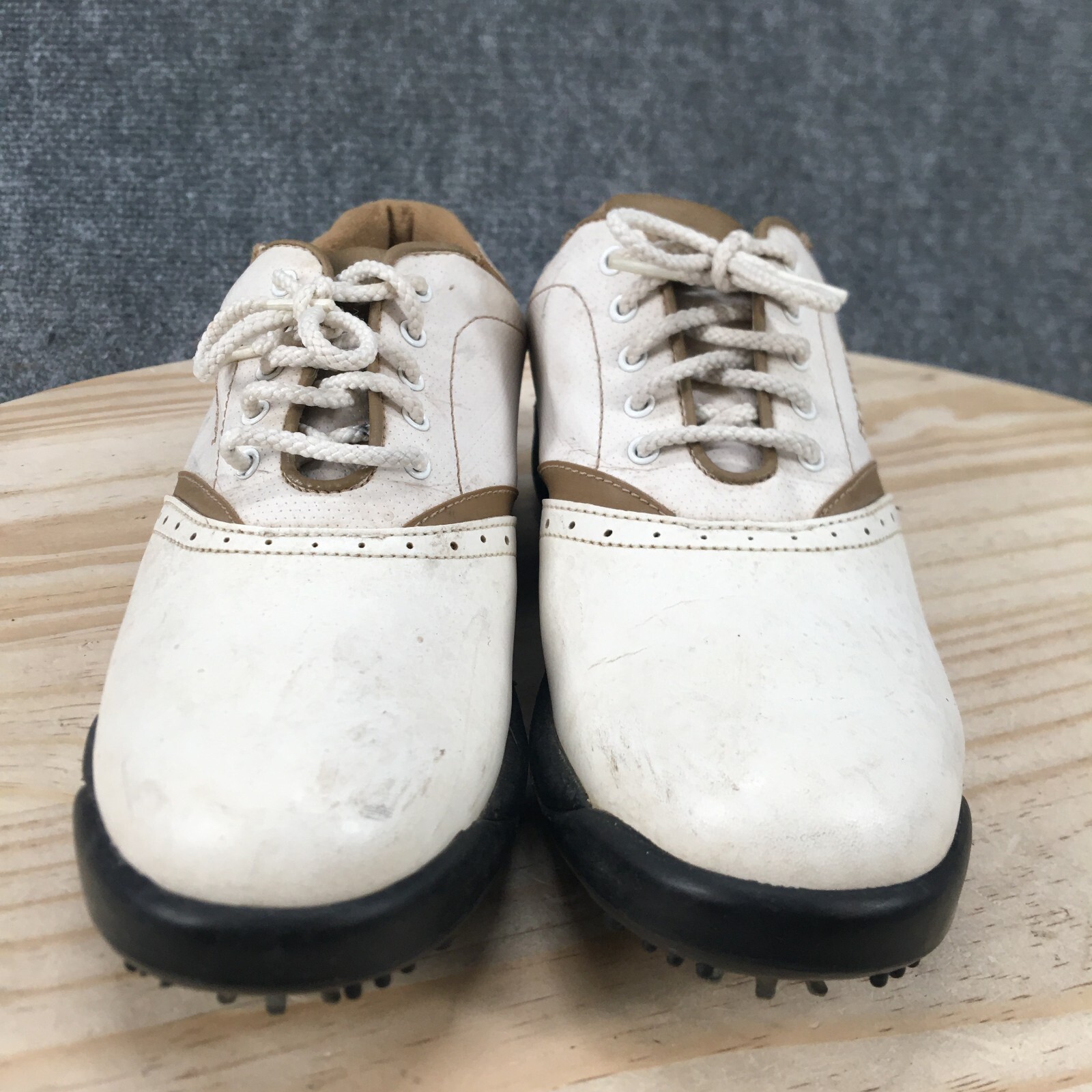 Footjoy Shoes Womens 7 M Greenjoys Golf Cleats Sneakers White Lace Up Low 48762