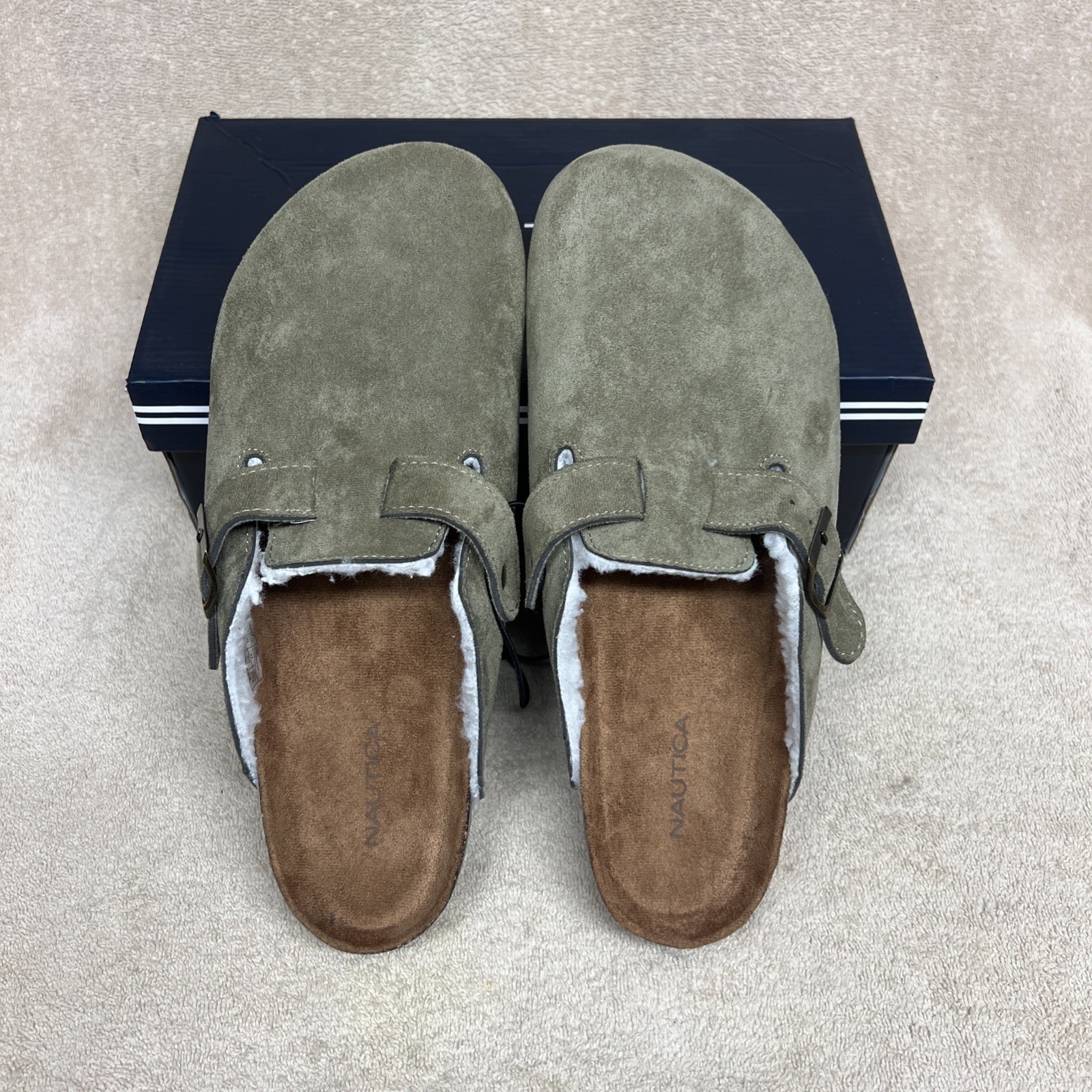 Nautica Suede Clog Comfort Shoe with Buckle