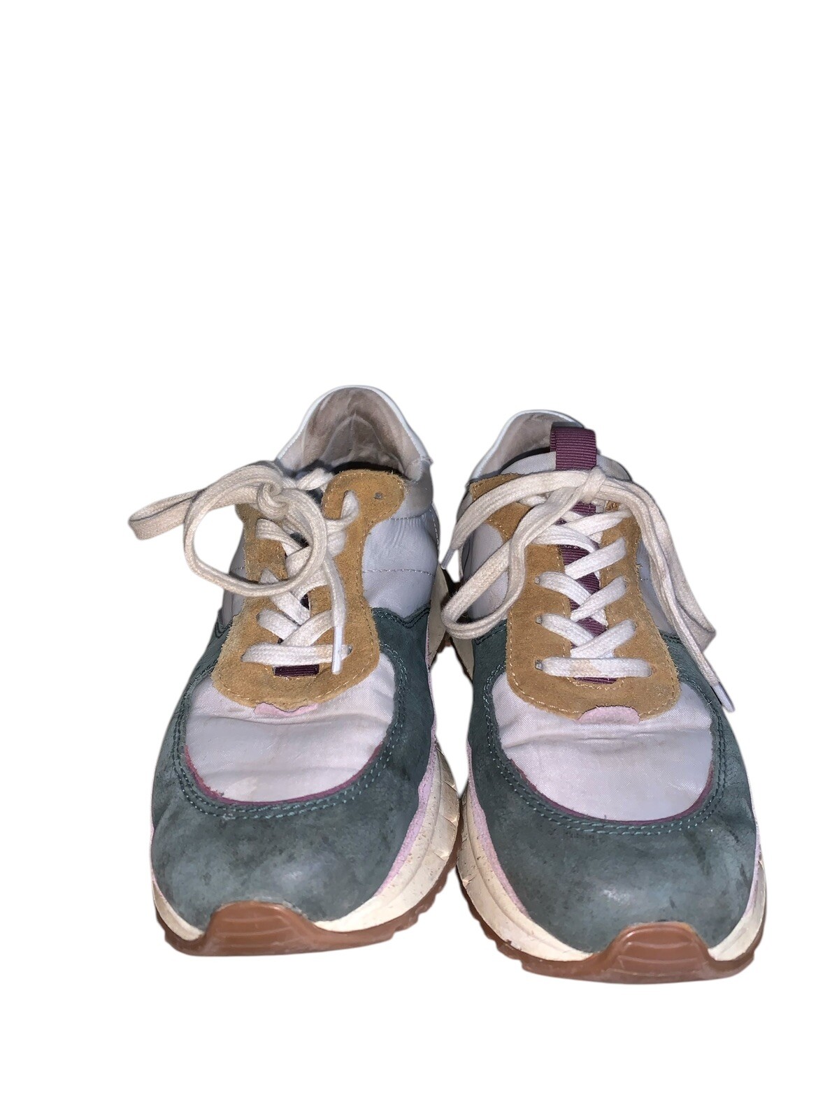 Madewell Women 6.5 Kickoff Trainer Sneakers Lace-Up Recycled Nylon Suede Leather