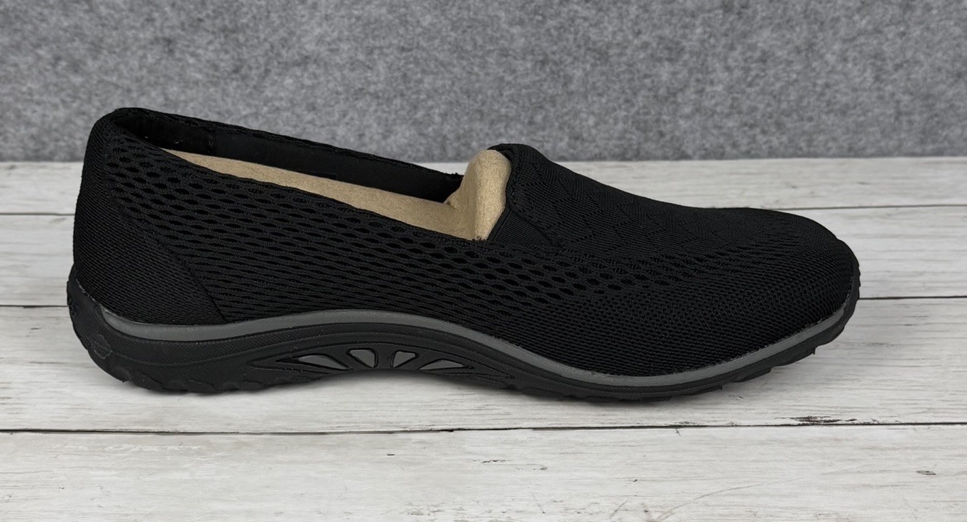 Skechers Air Cooled Memory Foam Shoes Womens 8.5 W Black Reggae Fest Willows NEW