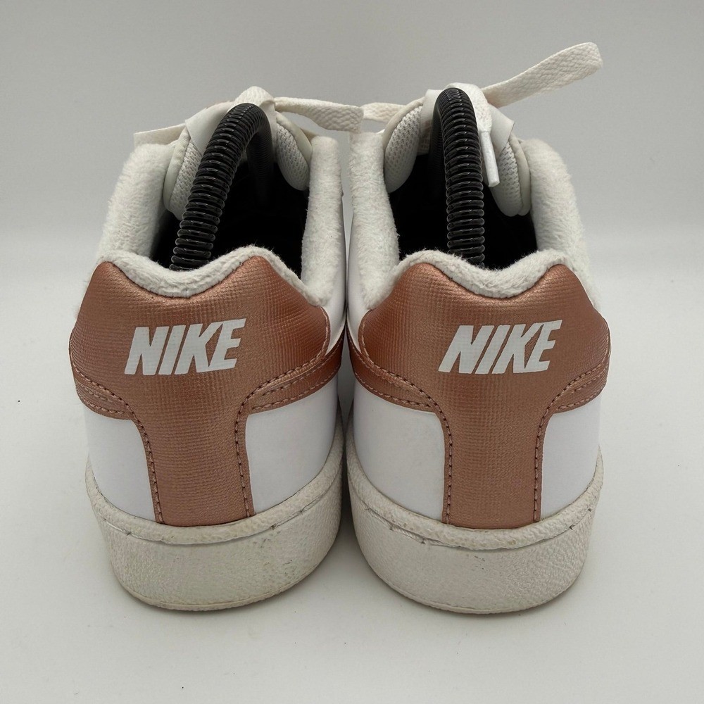 Women’s Nike Court Royale White Bronze Metallic Casual Leather Shoes Size 8.5