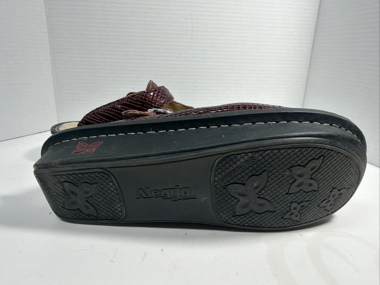 ALEGRIA ALG-232 SIZE 42 /US 11.5 WOMENS LEATHER SNAKE PRINT MARY JANE CLOG