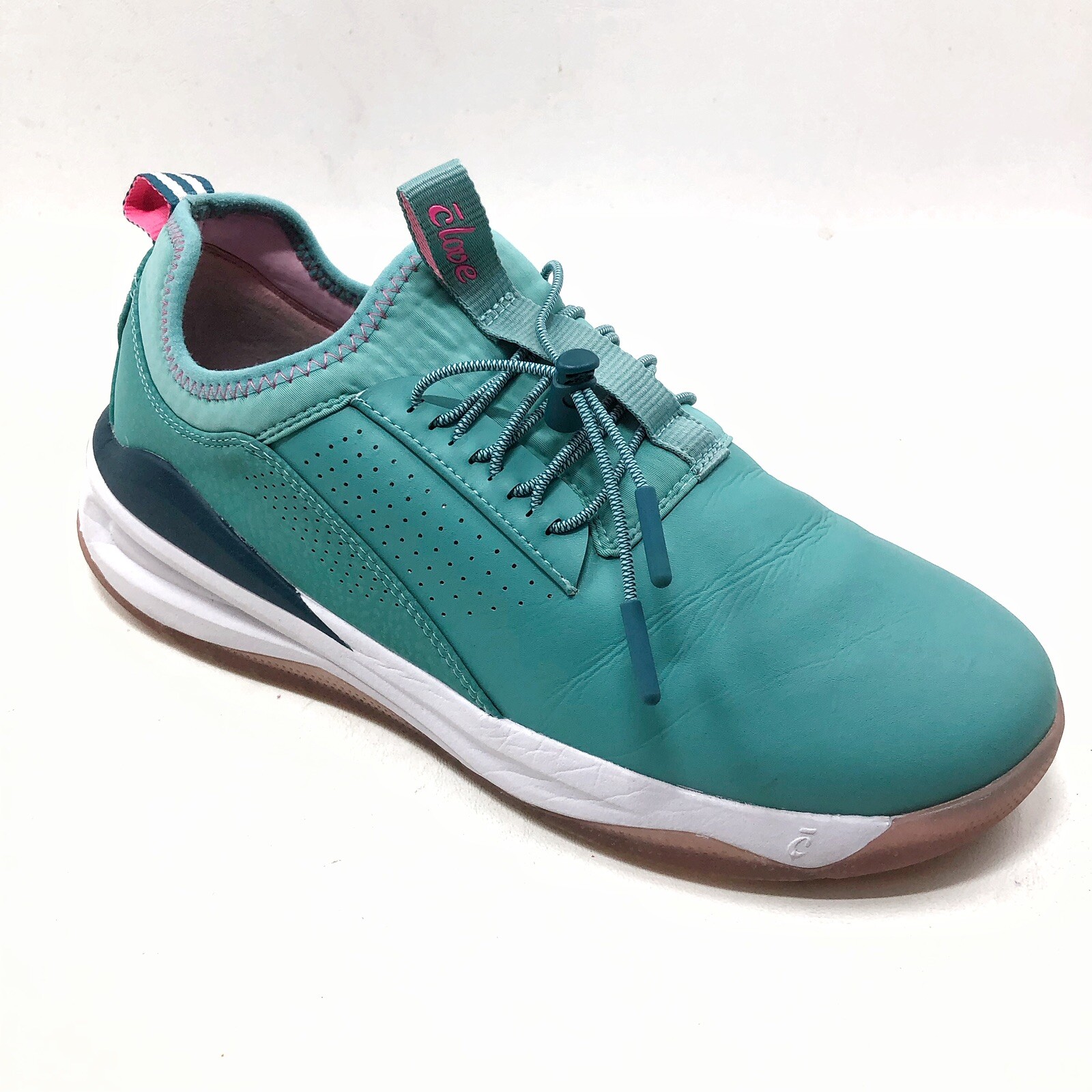 Clove Women’s Sz 10 /42 Teal Blue Drawstring Low Top Comfort Sneakers Wedge