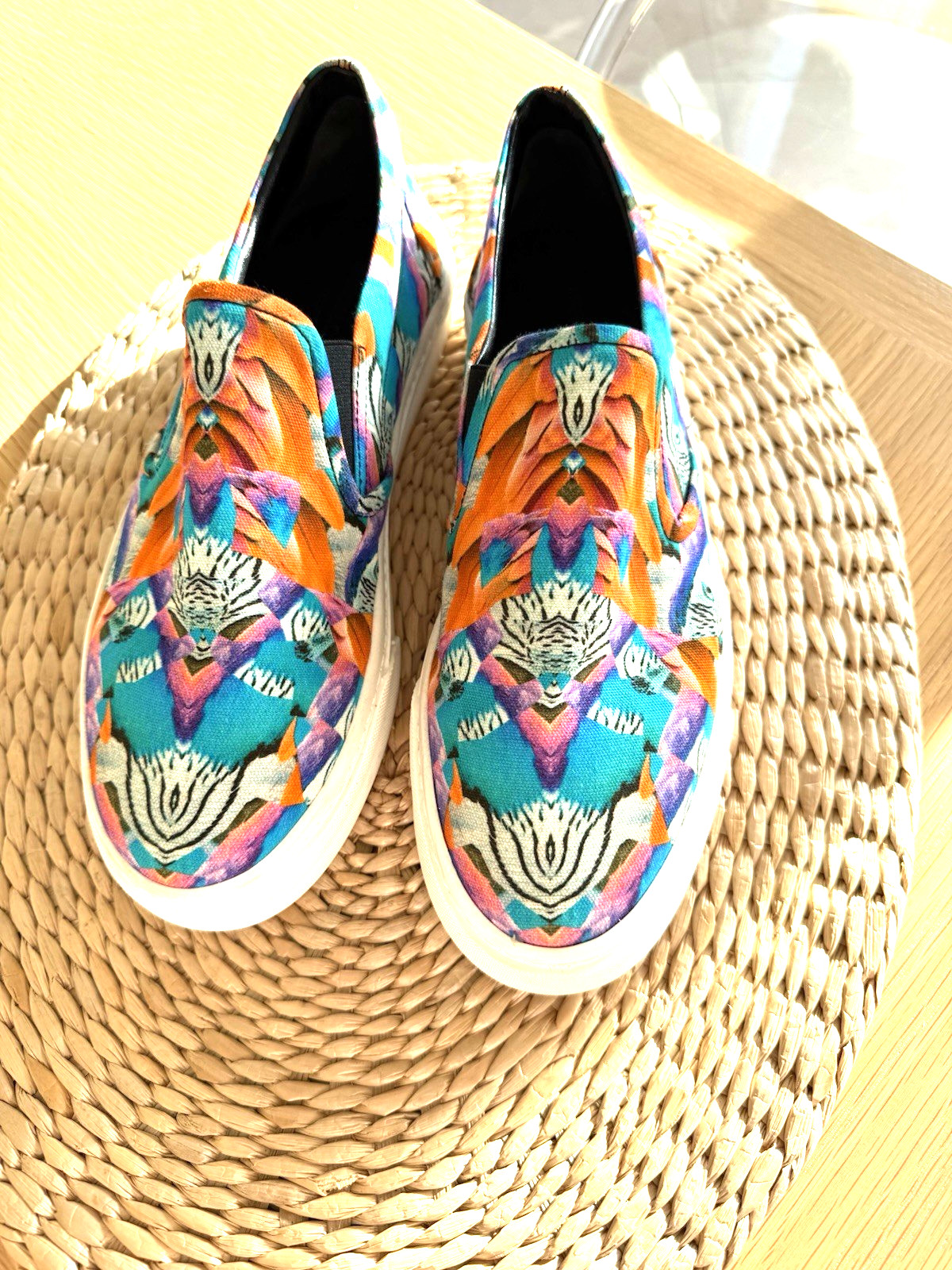 Marcelo Burlon Milan Peacock Slip On Womens US 8.5 Canvas Sneaker