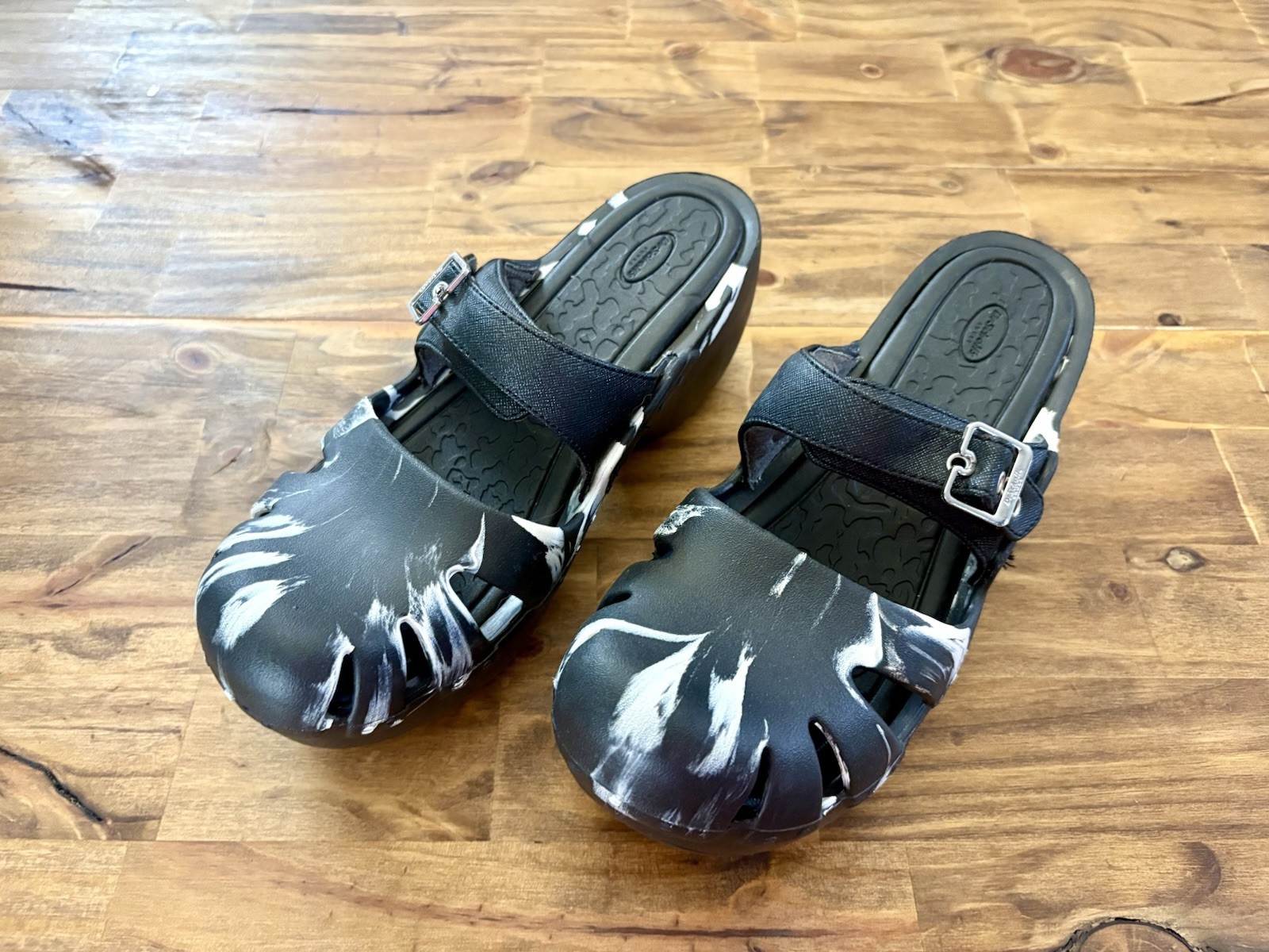 Dr Scholls Black Tie-Dye Clogs (10)
