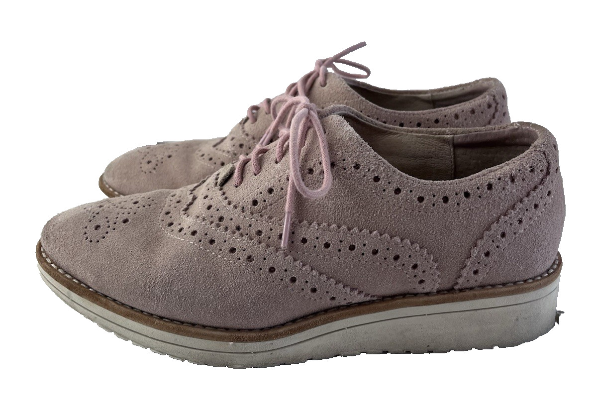 Frankie 4 Pink Suede Leather Lace Up Brogue Shoes Women’s Size 6
