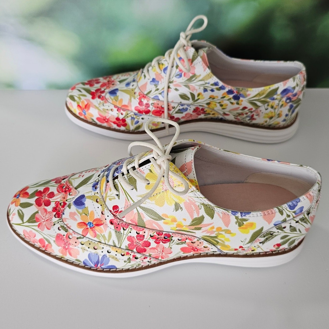 NEW Cole Haan Original Grand Floral Wingtip Oxford Casual Shoes 8.5 B