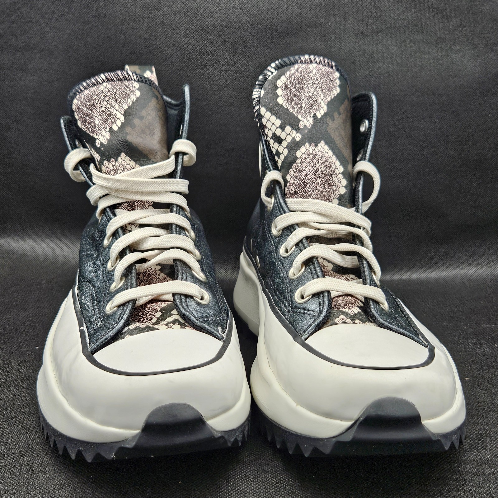 Converse Run Star Hike Leather High Top Mens 9 Womens 10.5 Snake Print Y2K