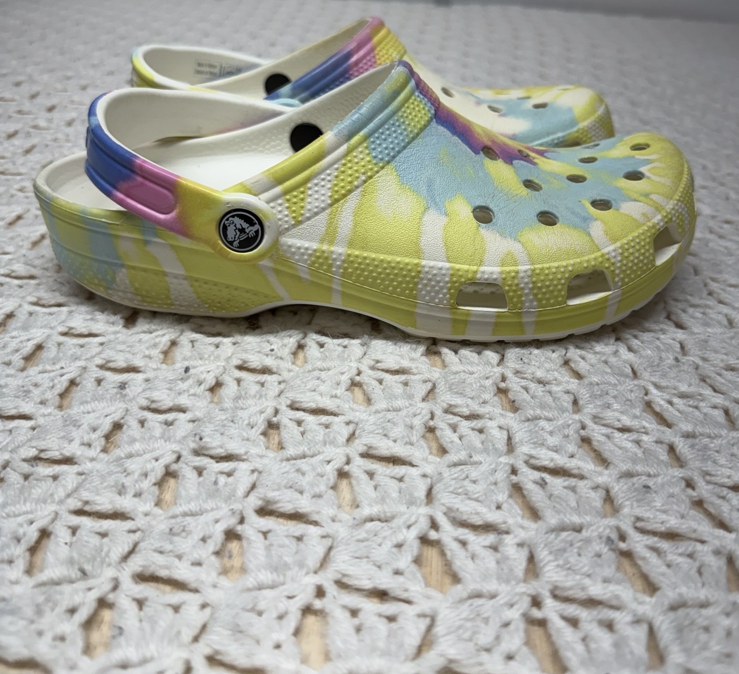 Crocs Platform Clogs Mens 7 Women 9 Pastel Tie Dye Classic