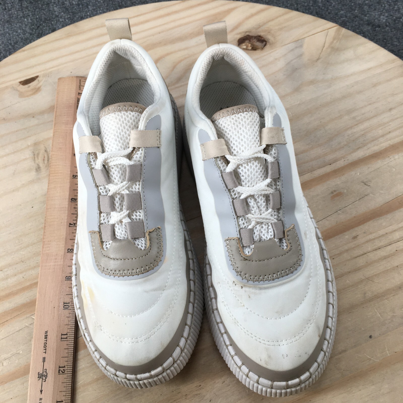 Cougar Shoes Womens 9 Sayah Casual Sneakers Flats Comfort White Leather Lace Up