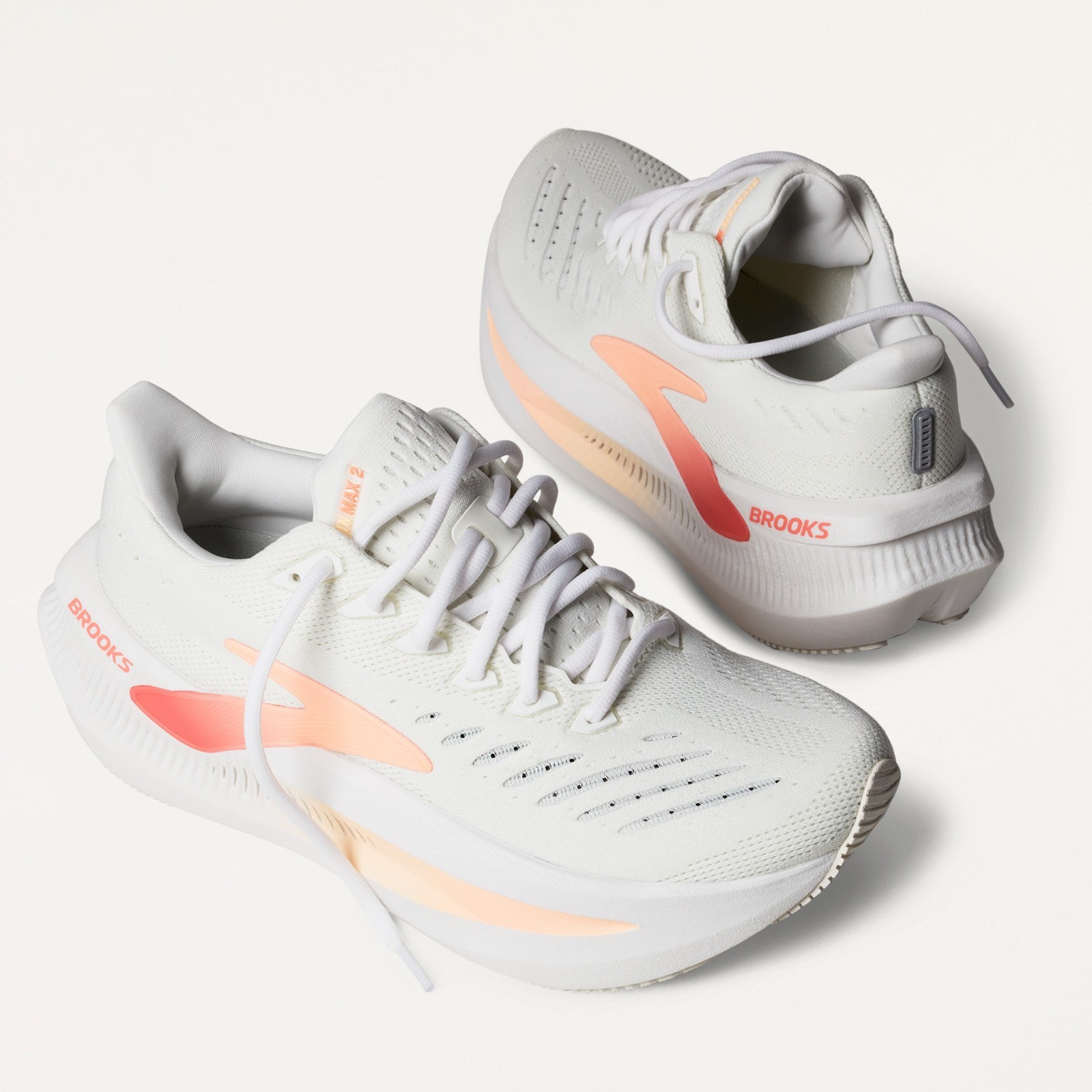 Brooks Glycerin Max 2 Road-Running Shoes – Women’s-WhiteCoralPeach