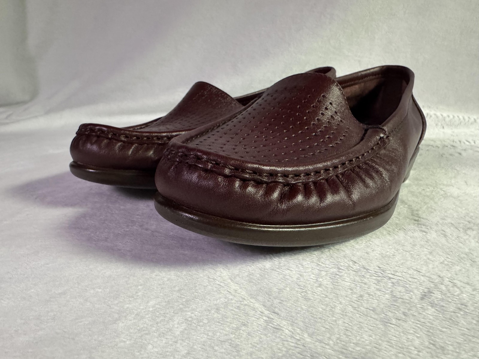 SAS Shoes Womens Size 8.5 Brown Leather Tripad Comfort Loafers Wide Made USA