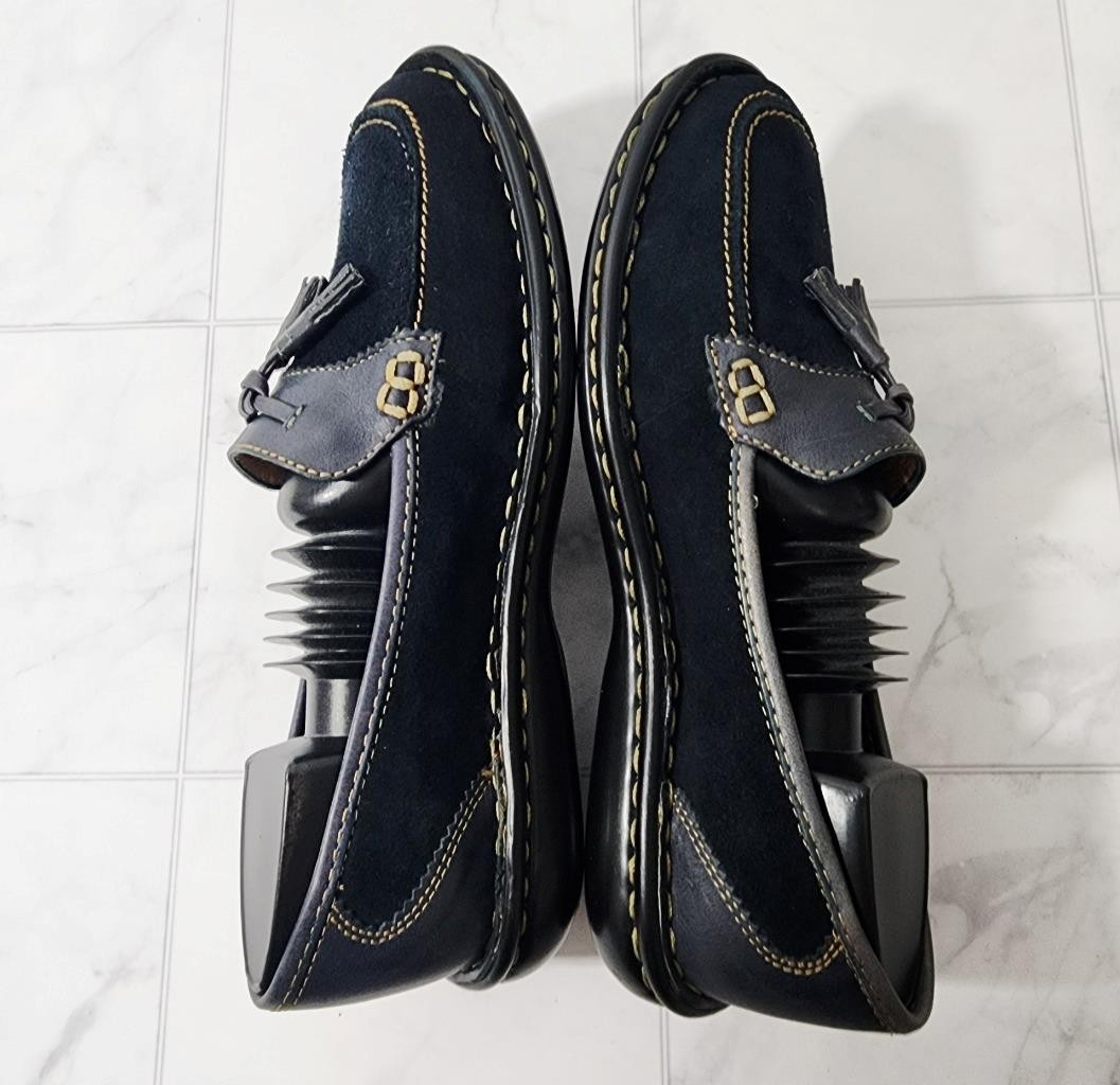 BORN® Handcrafted Women’s Blue Suede Tassel Flat Loafers W4425 US 6½EU 37 EUC!