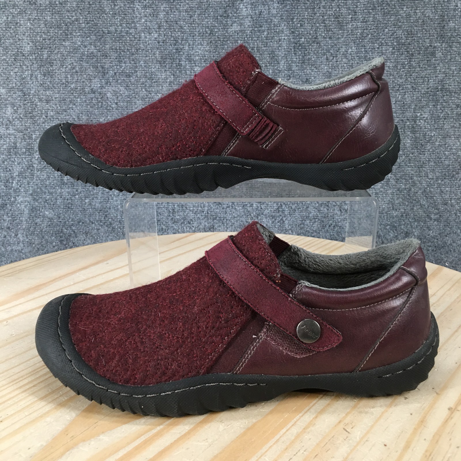 JSport By Jambu Shoes Womens 9 M Blair Cold Weather Slip Ons Loafers Burgundy