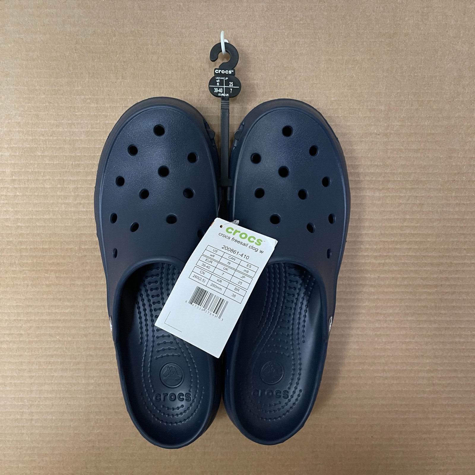 Crocs Freesail Womens Size 9 Navy Blue Comfort Mule Clog Slip On Shoes New