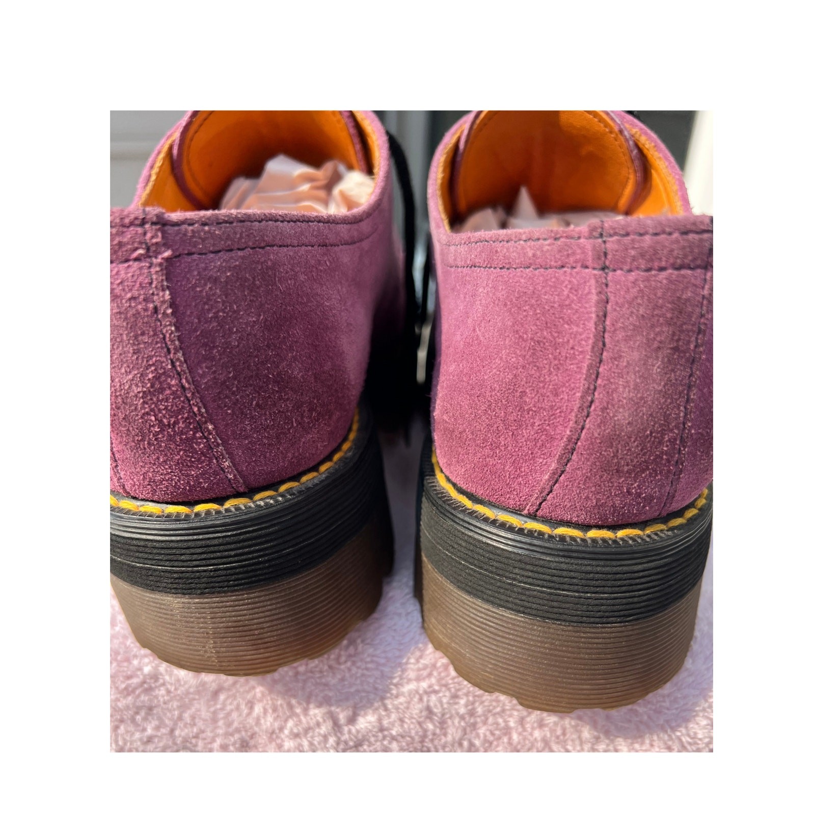 Rare Vintage 90s Dr Martens 8380 Purple Suede 3-Eye Oxford Shoes Made in England