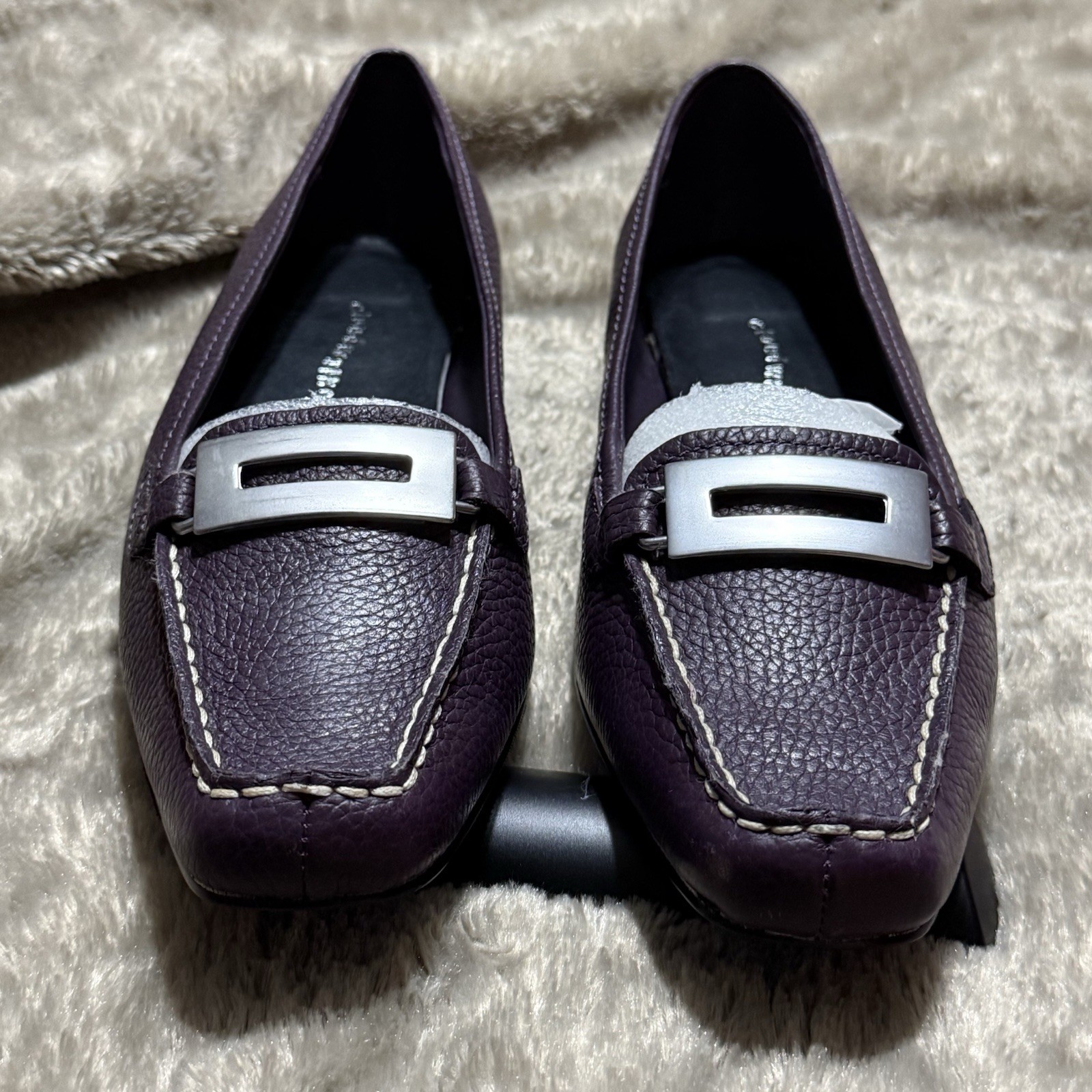Cloud Walkers Castle Deep Purple Leather Slip On Comfort Shoes Womens 11W,NEW