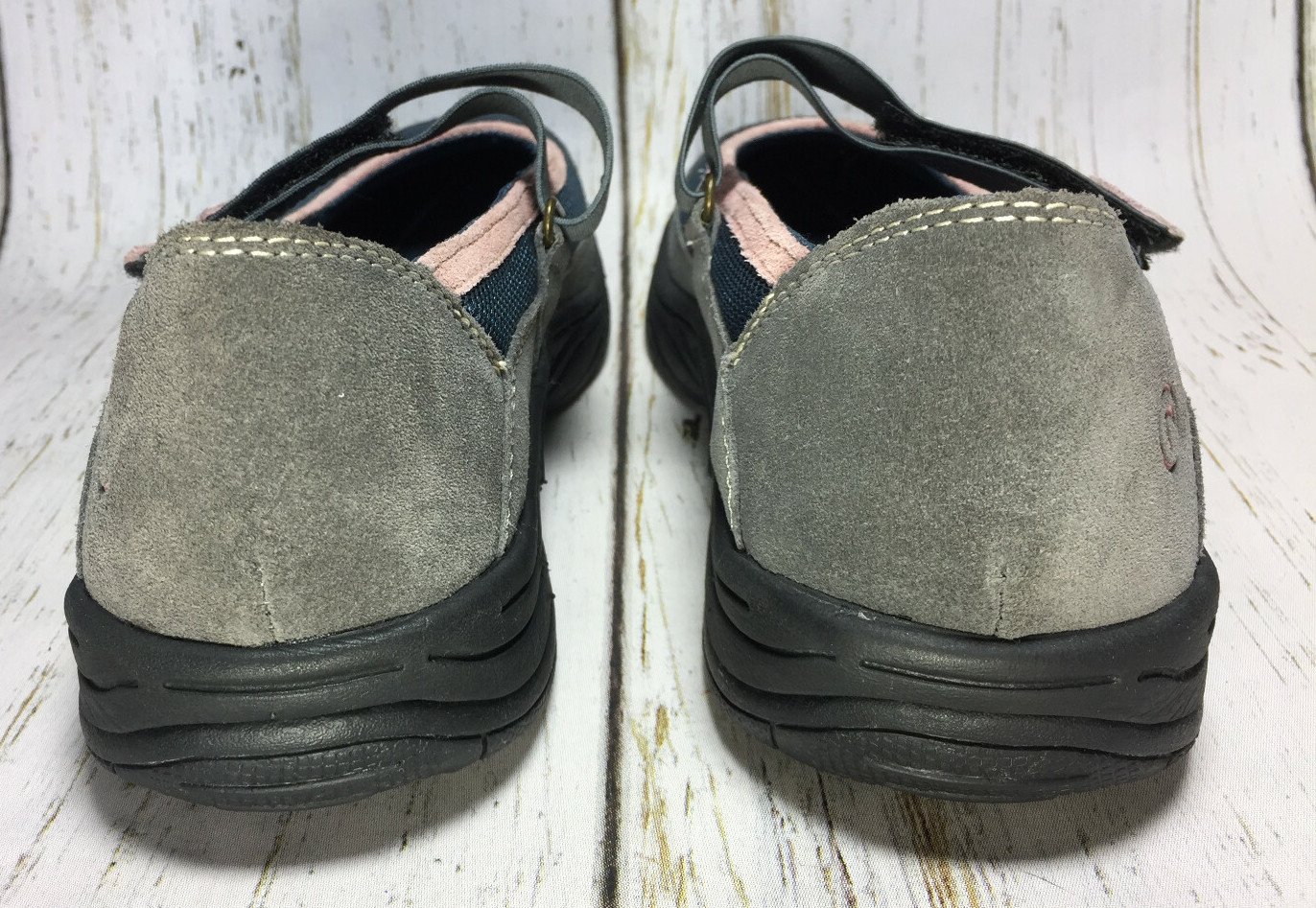 Rockport Mary Jane Grey Pink Suede and Textile Women’s Shoes Size 7 M Comfort