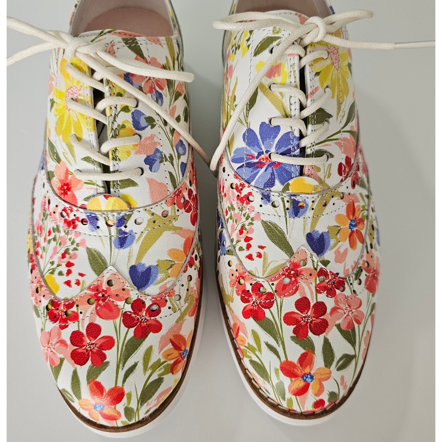 NEW Cole Haan Original Grand Floral Wingtip Oxford Casual Shoes 8.5 B