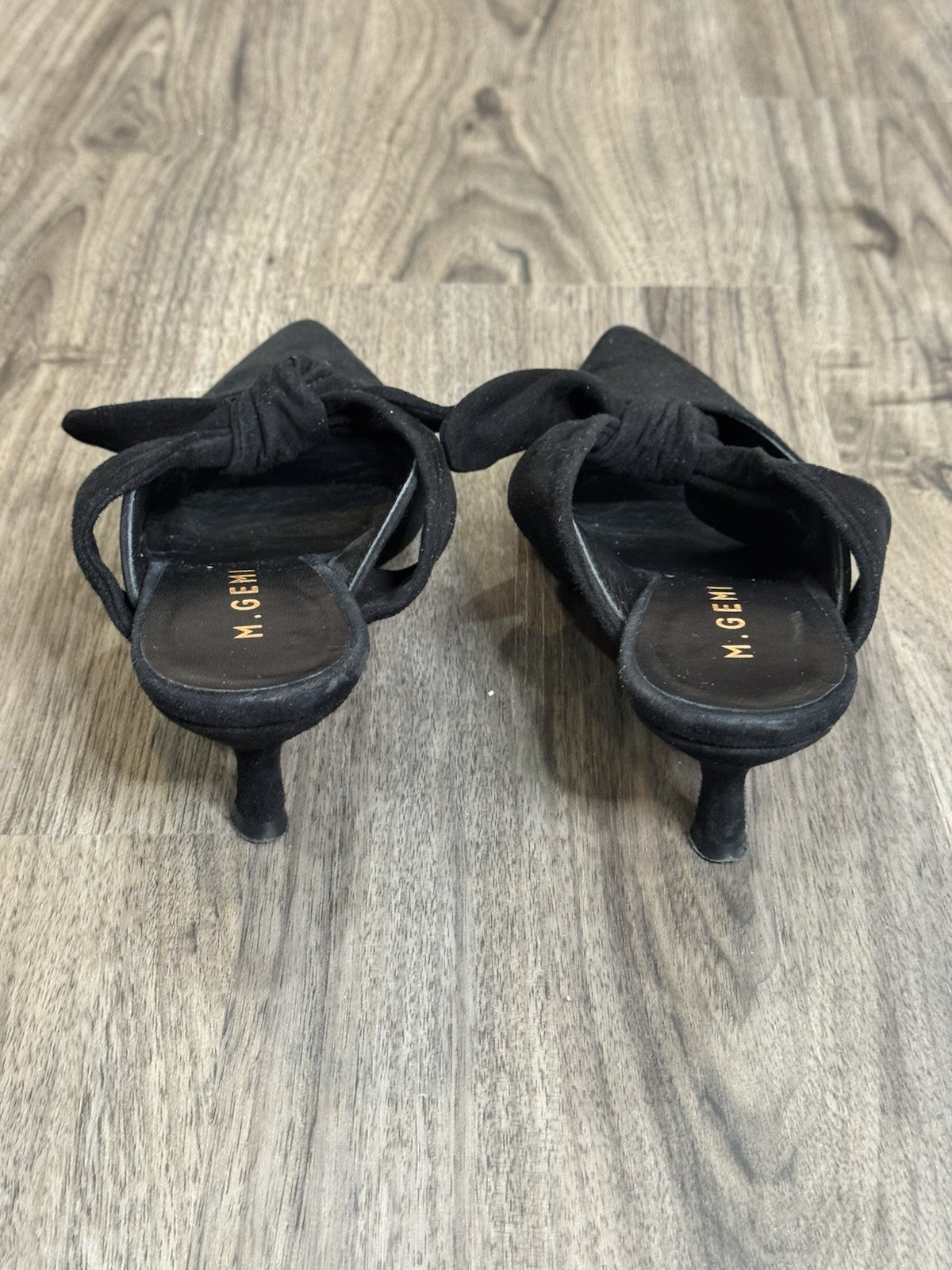 M.Gemi Black Bow Kitten Heel Mules 35 US5 Balletcore Quiet Luxury Coquette Italy