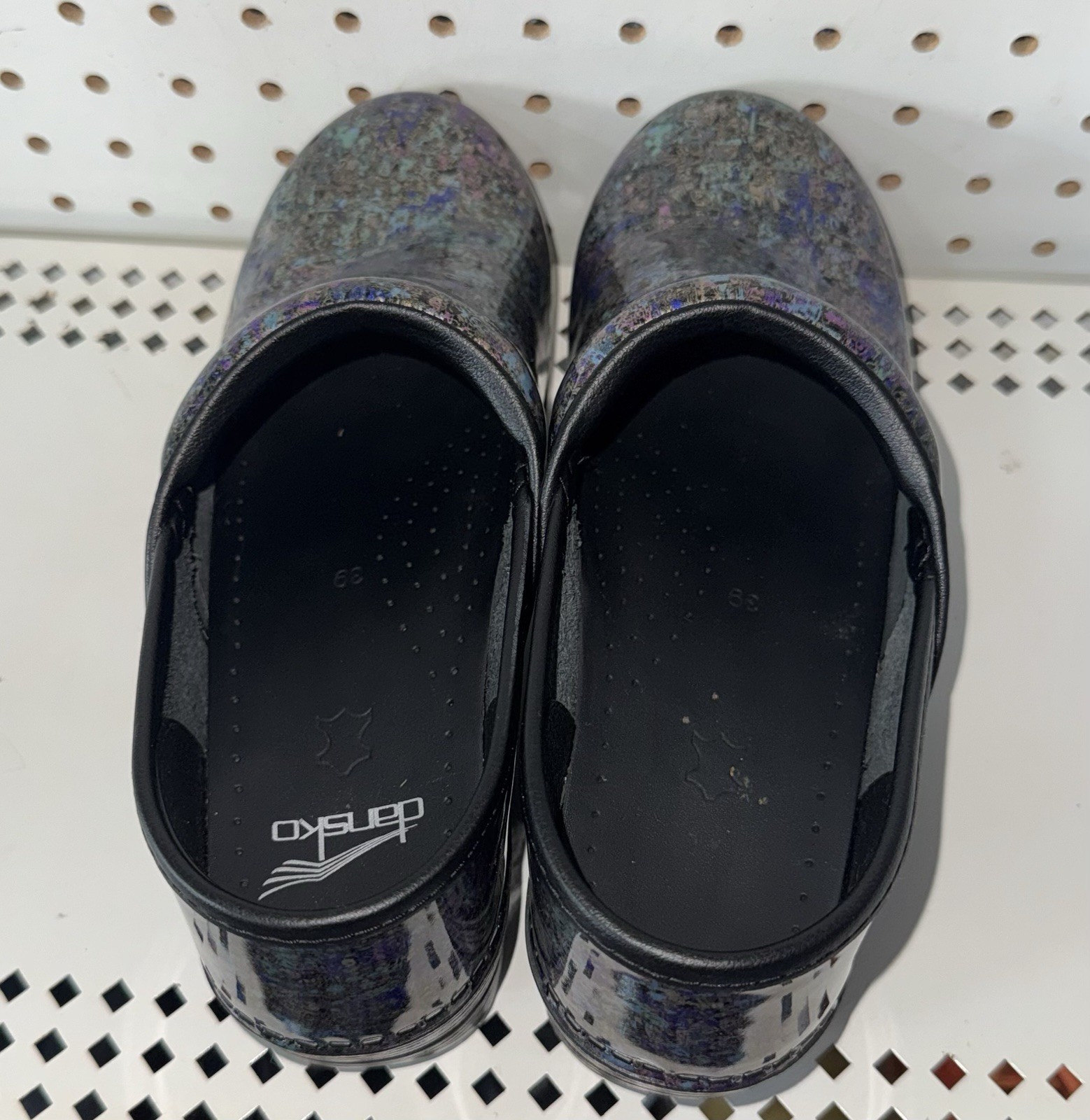 Dansko Professional Metallic Ink Womens Nursing Work Clogs Size EU 39 US 8.5 9