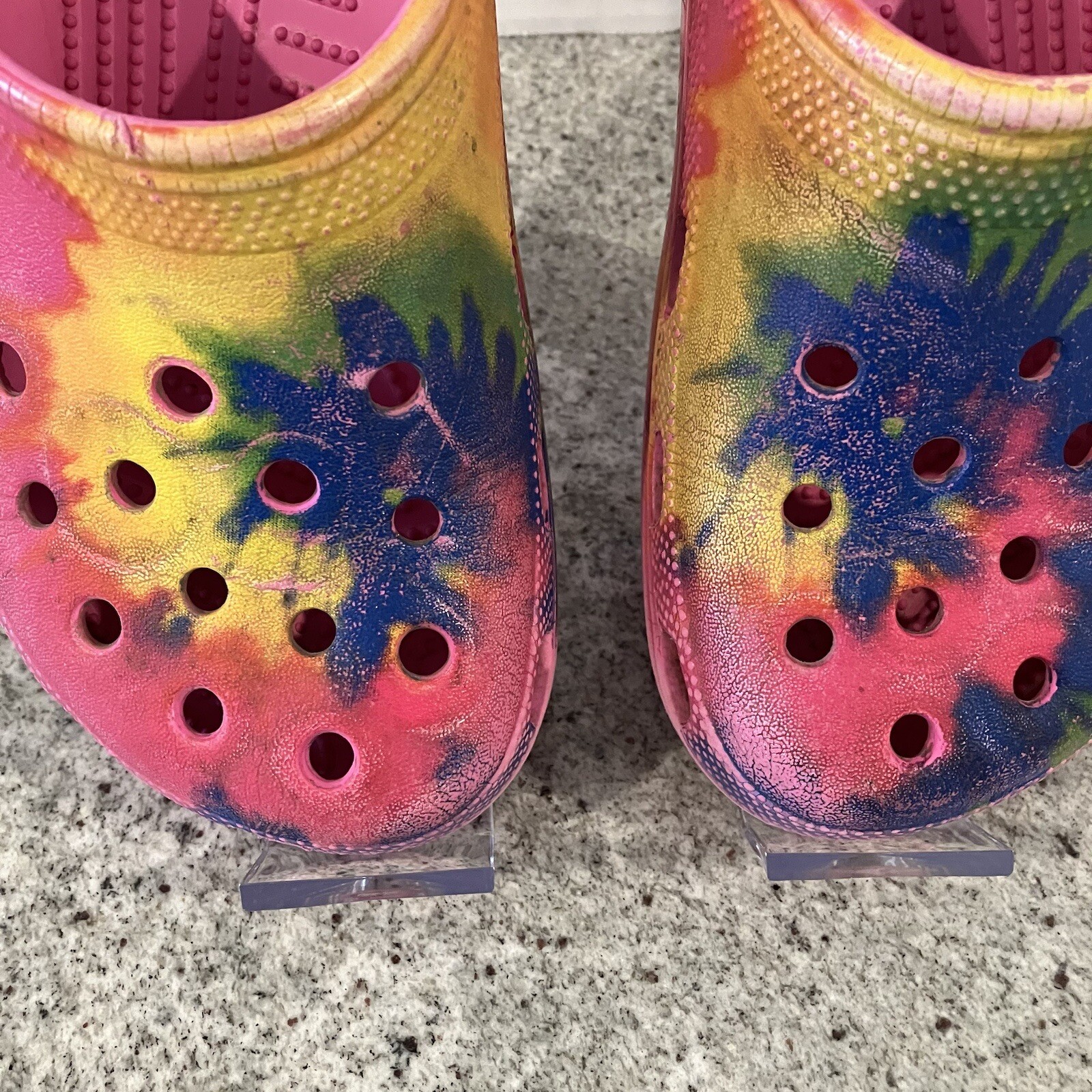 Crocs Mens 5/Womens 7 Unisex Tie Dye Clogs Shoes Non Slip Colorful