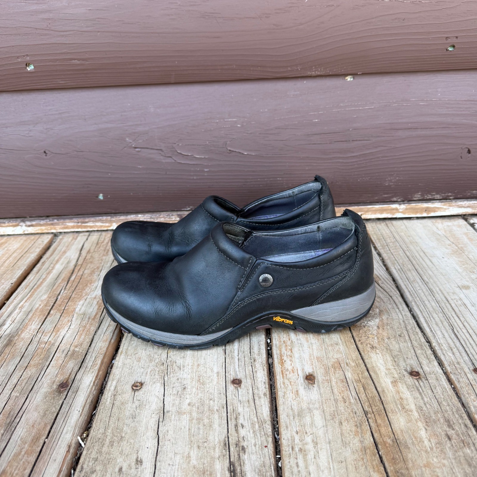 Dansko Patti Slip on Shoes EUR 38 Womens Size 7.5-8 Black Burnished Nubuck