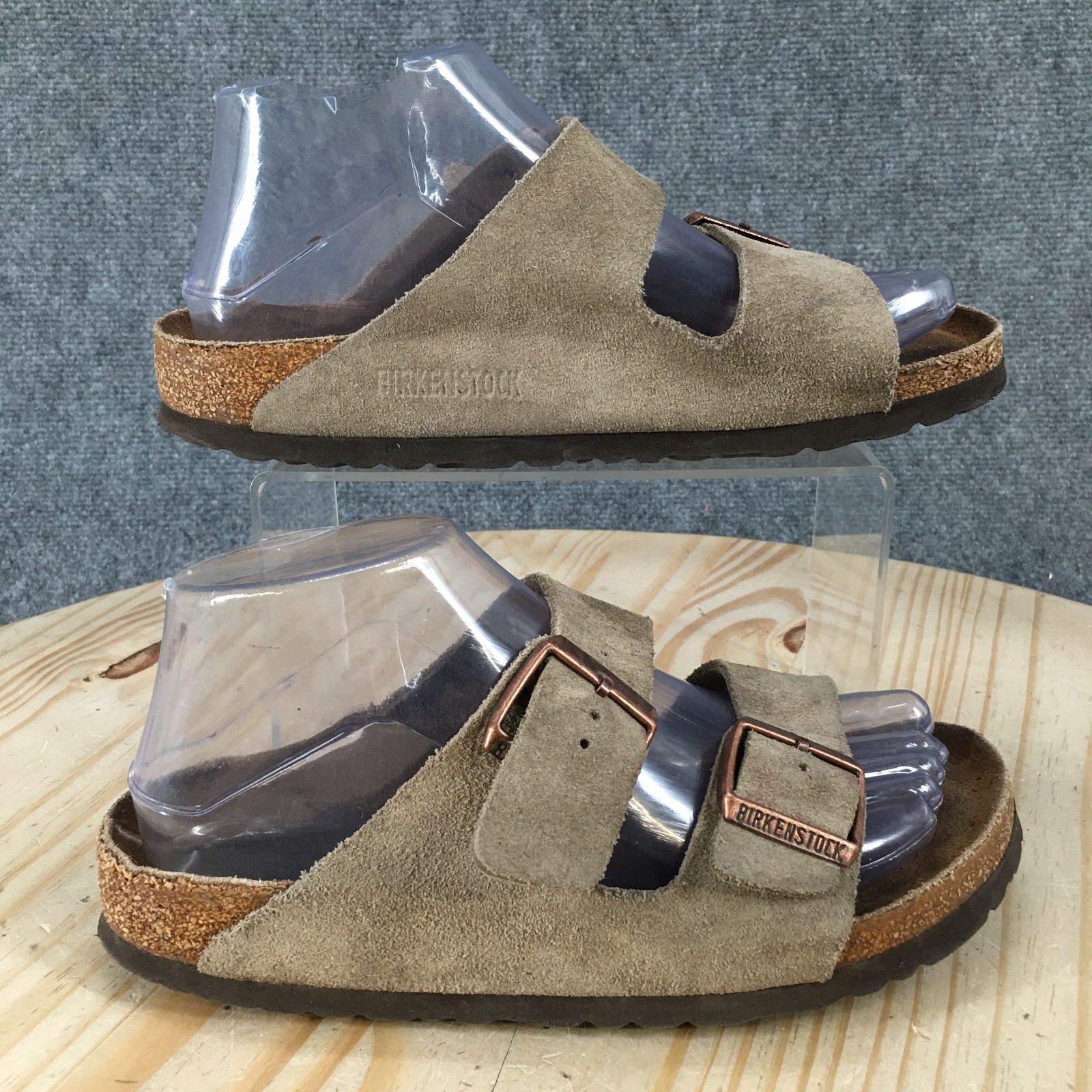 Birkenstock Arizona Sandals Womens 37 Casual Slip On Buckle Slide Brown Suede