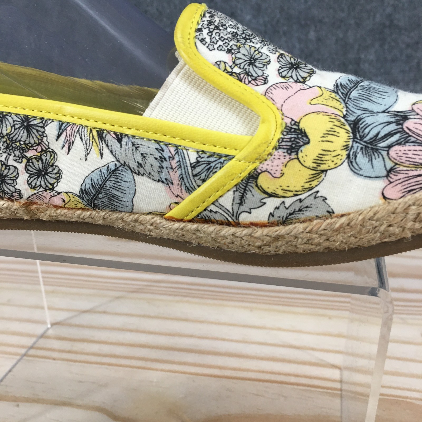 GH Bass & Co Shoes Womens 8.5M Aline Citrus Floral Espadrille Loafer White Multi