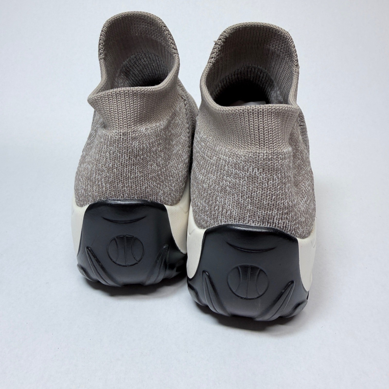 Taupe Mesh Slip On Sock Sneakers Air Cushion Walking Shoes Mens 8 Womens 9.5