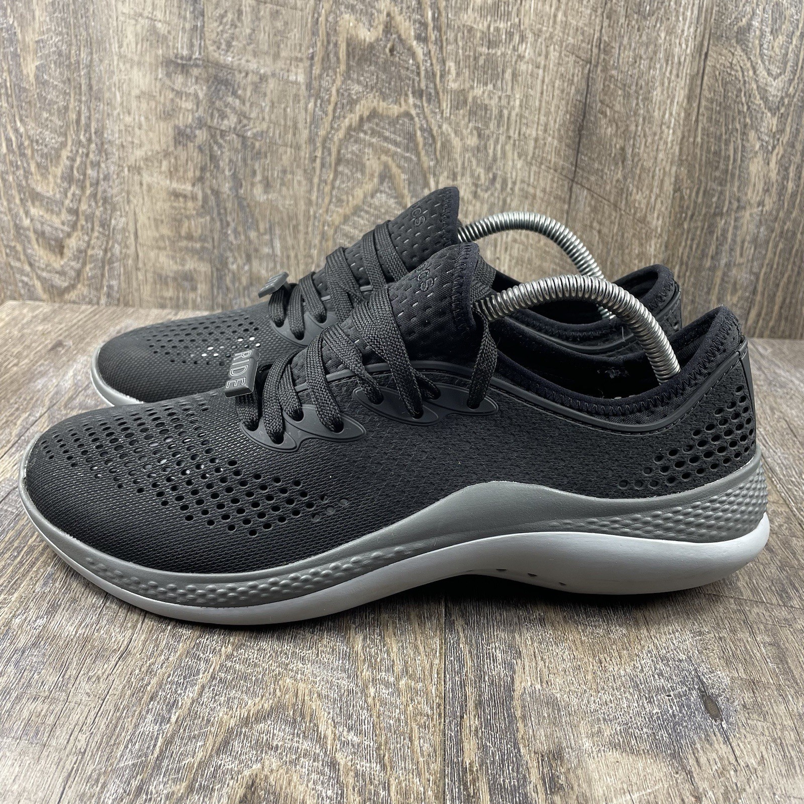 Crocs Literide 360 Pacer Shoes Womens 11 Black Slate Casual Comfort Walk 206705