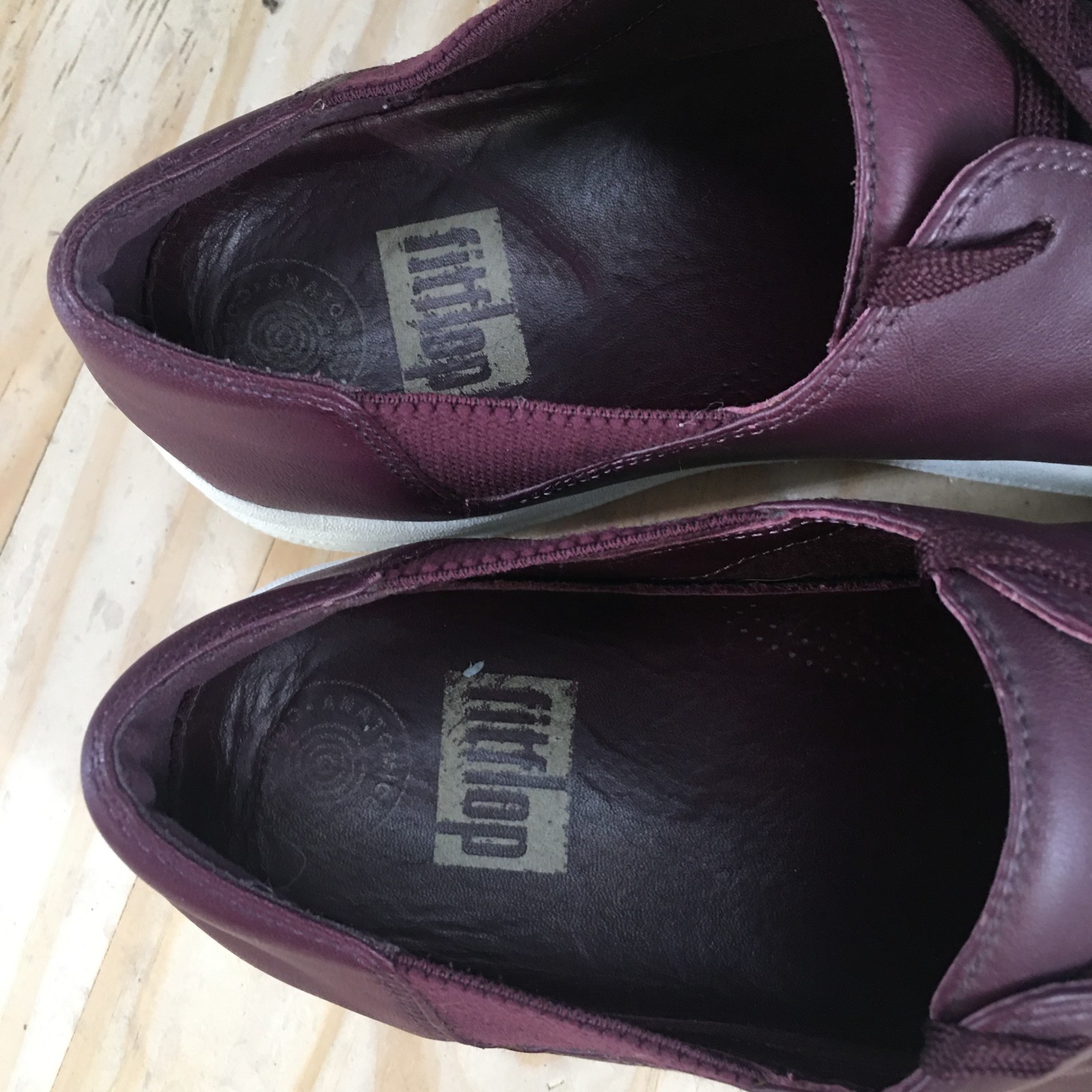 FitFlop Shoes Womens 8 F-Sporty Casual Lace Up Sneakers H55-398 Burgundy Leather