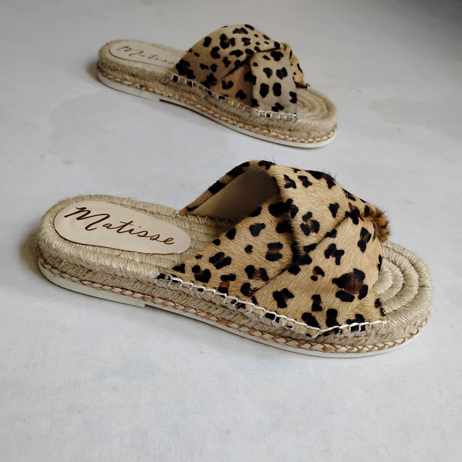 Matisse Sandals 7 M Leopard Print Cruise Espadrille Slip On Bohemian Boho Beach